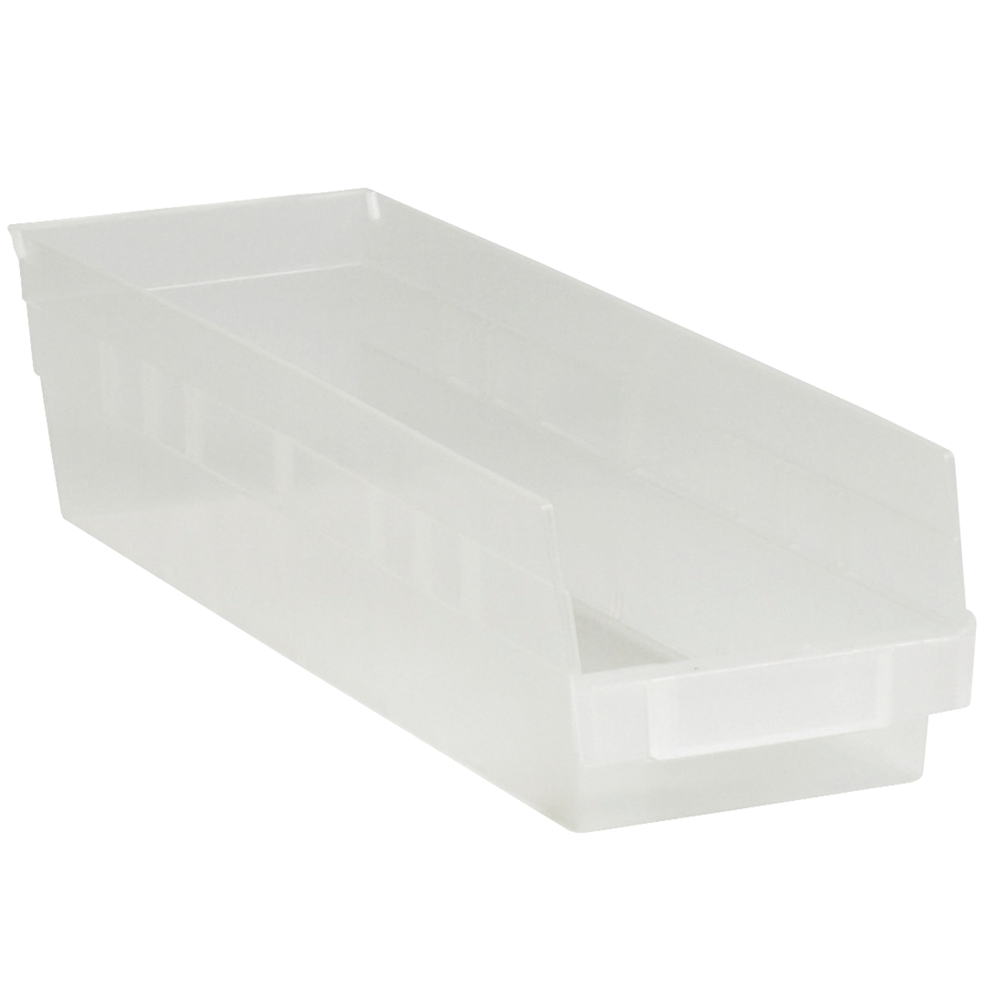 Plastic Shelf Bins, 17 7/8" x 4 1/8" x 4", Clear, 20/Case