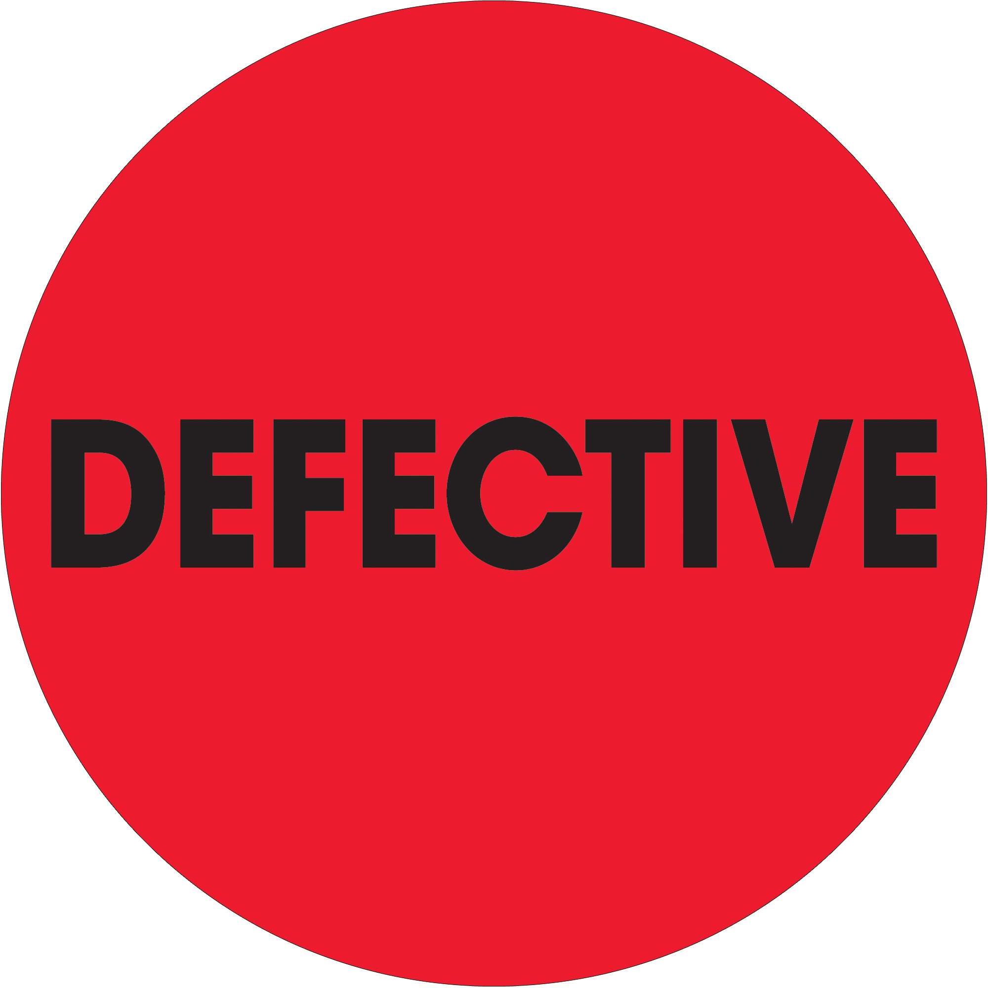 Tape Logic® Labels, "Defective", 2" Circle, Fluorescent Red, 500/Roll