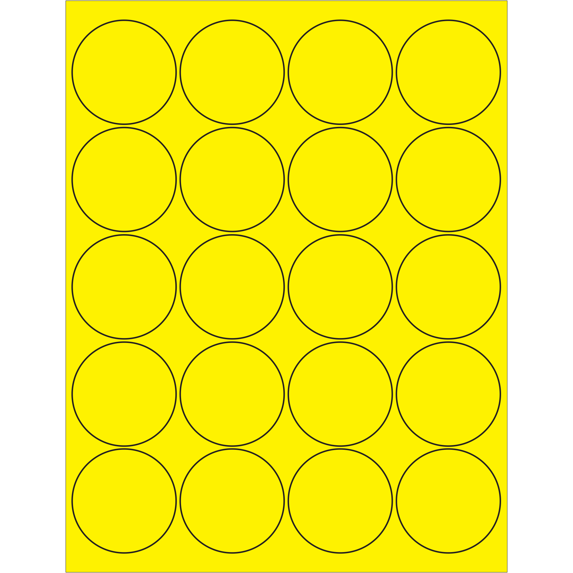 Tape Logic® Circle Laser Labels, 2", Fluorescent Yellow, 2000/Case