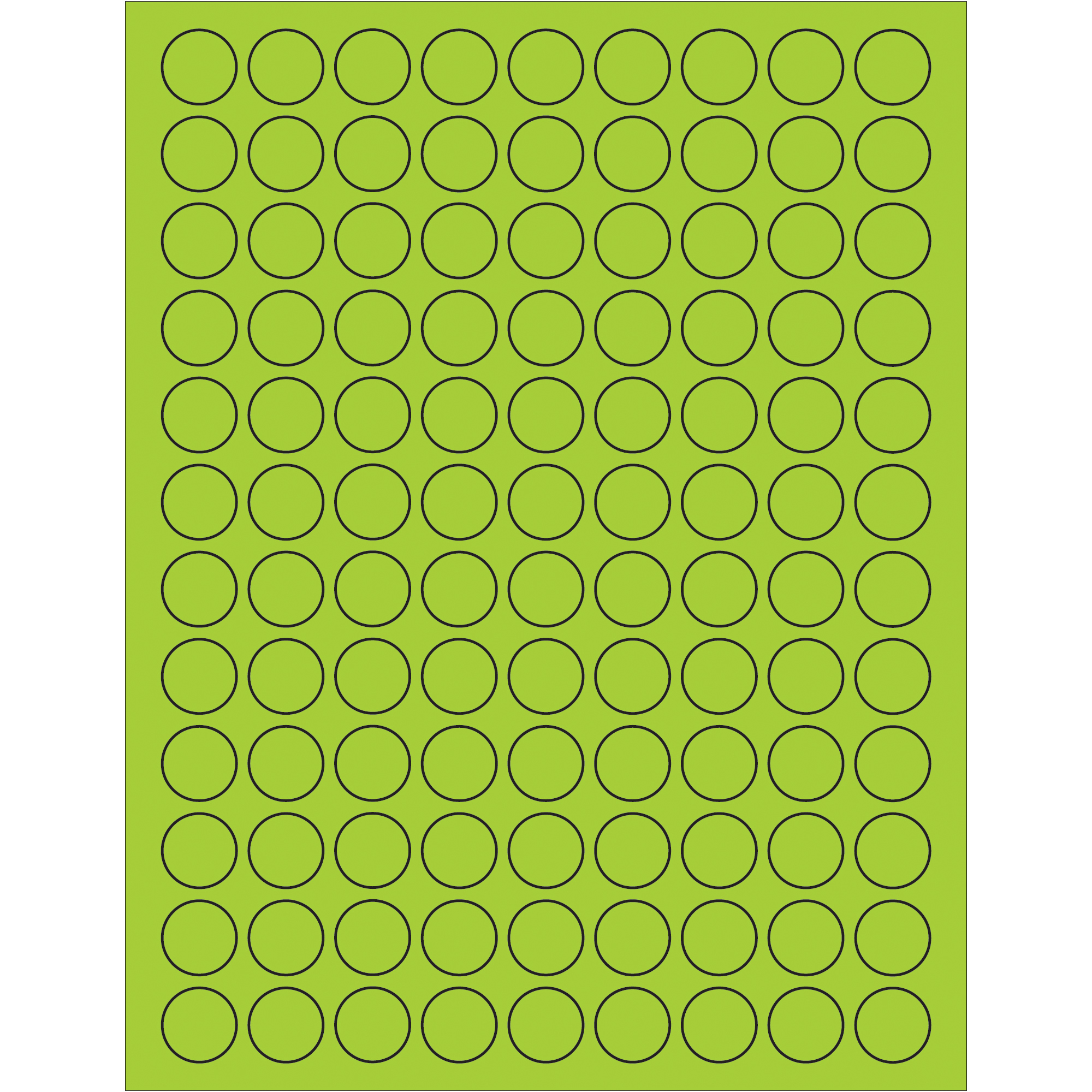 Tape Logic® Fluorescent Circle Laser Labels, 3/4", Fluorescent Green, 10800/Case
