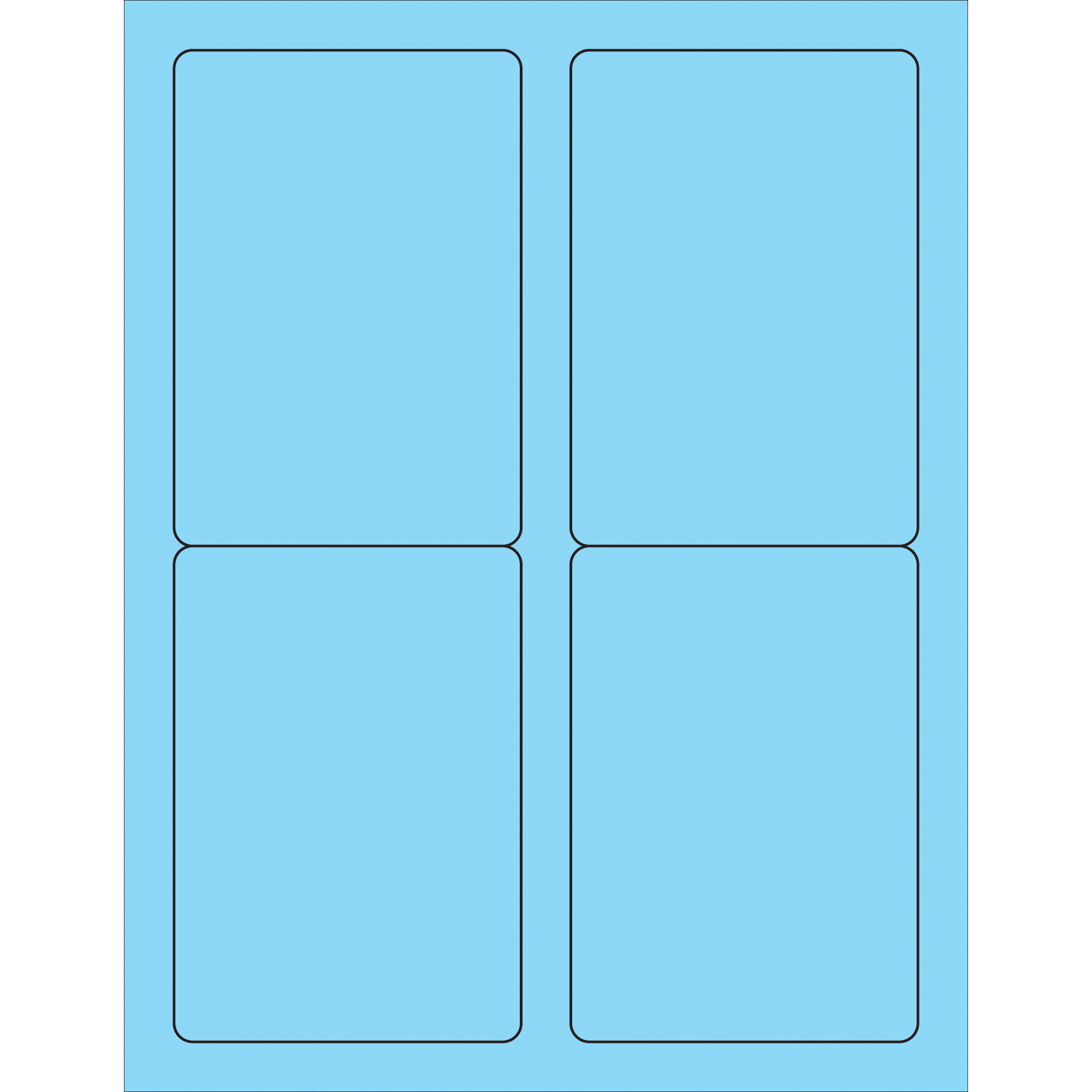 Tape Logic® Rectangle Laser Labels, 3 1/2" x 5", Pastel Blue, 400/Case