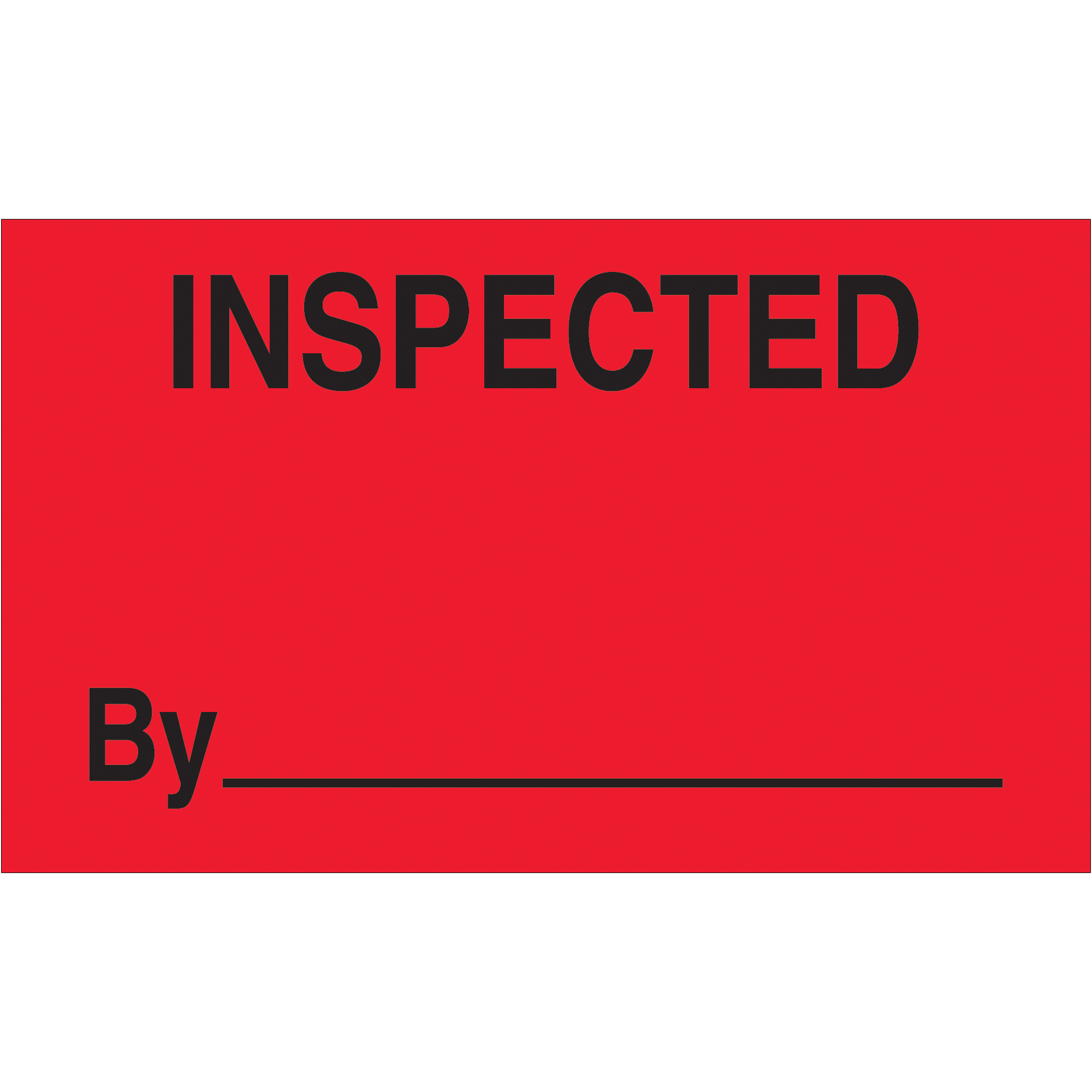 Tape Logic® Labels, "Inspected By", 3" x 5", Fluorescent Red, 500/Roll