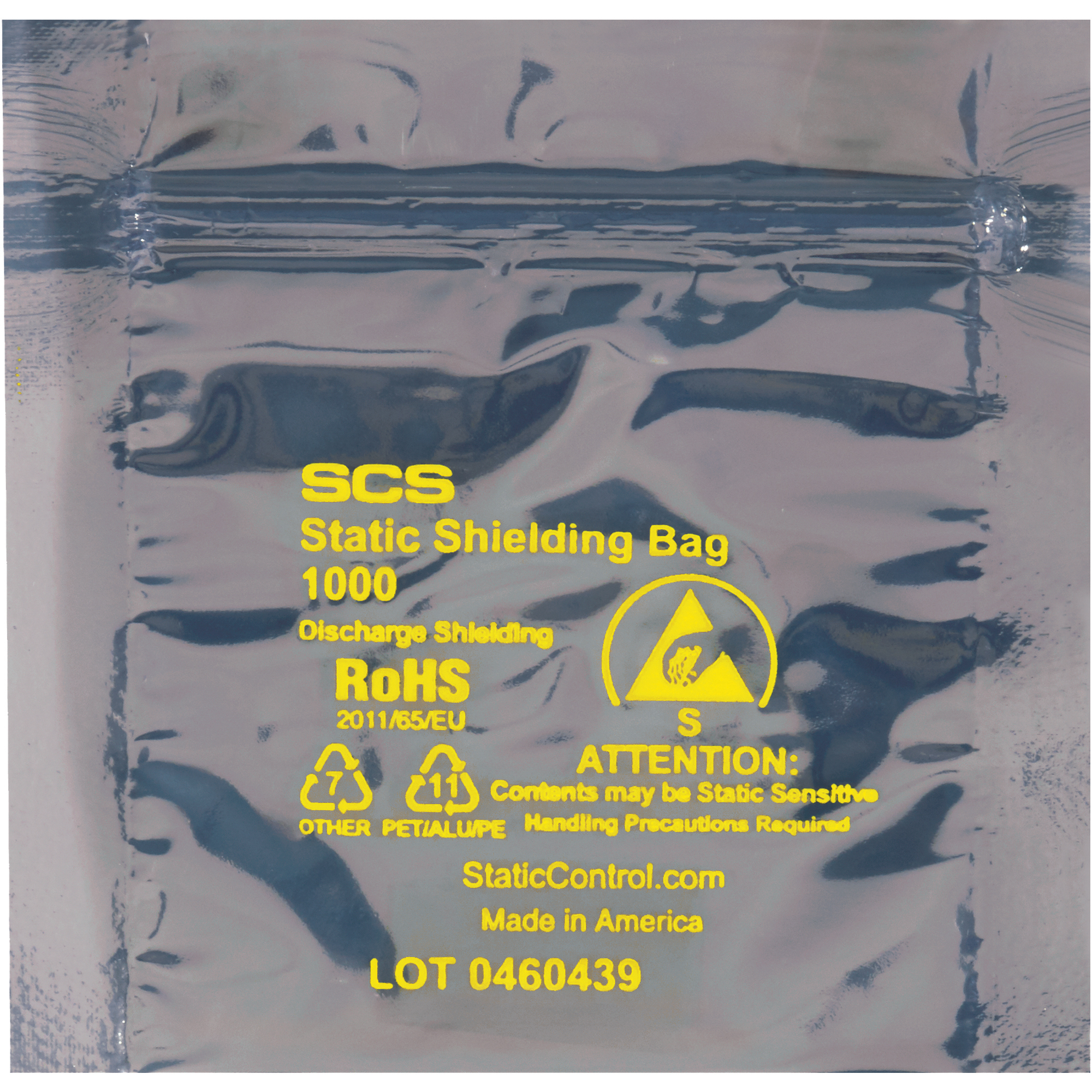 Reclosable Static Shielding Bags, 12" x 12", Transparent, 100/Case