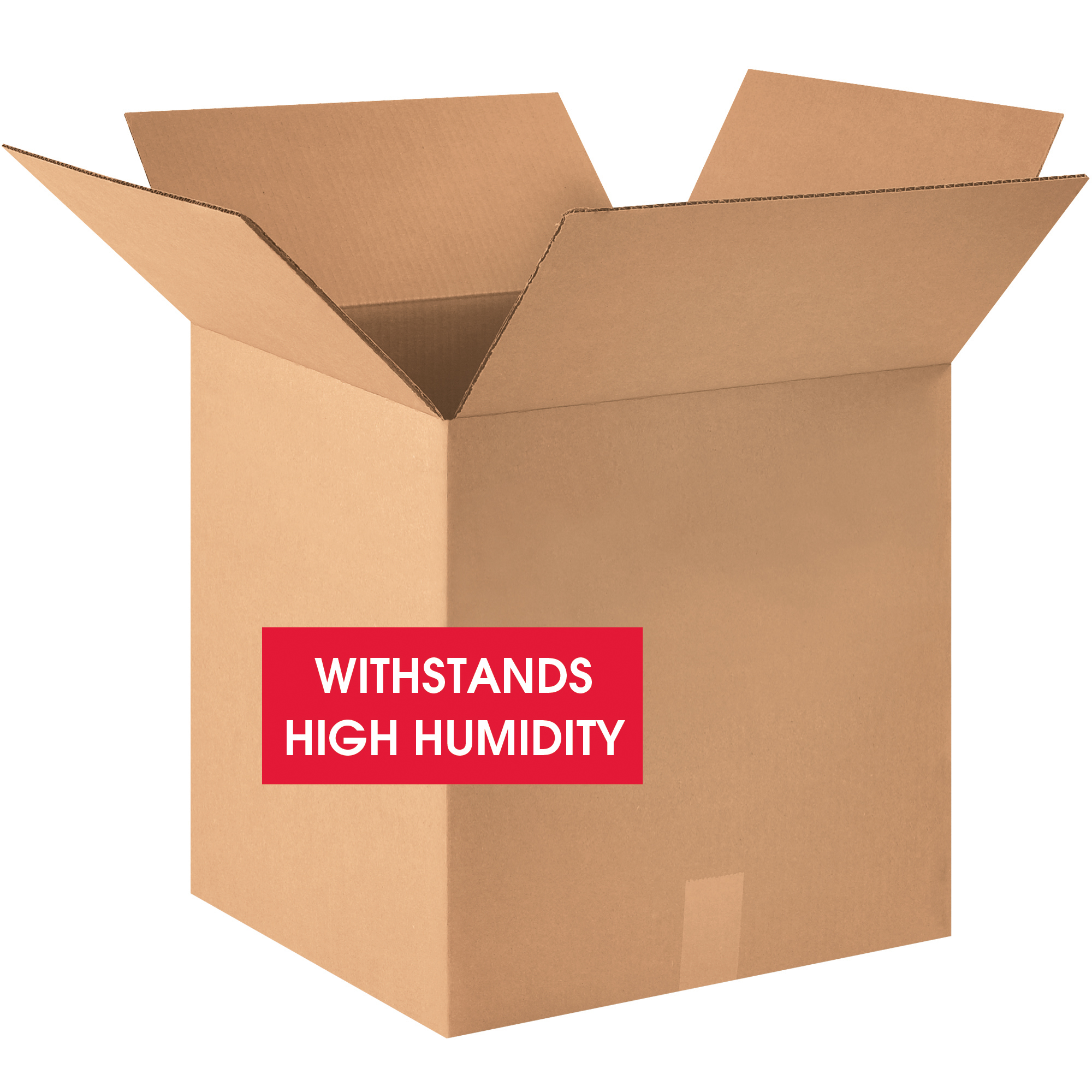 Weather Resistant Corrugated Boxes, V3C, 18" x 18" x 18", Kraft, 10/Bundle; 100/Skid