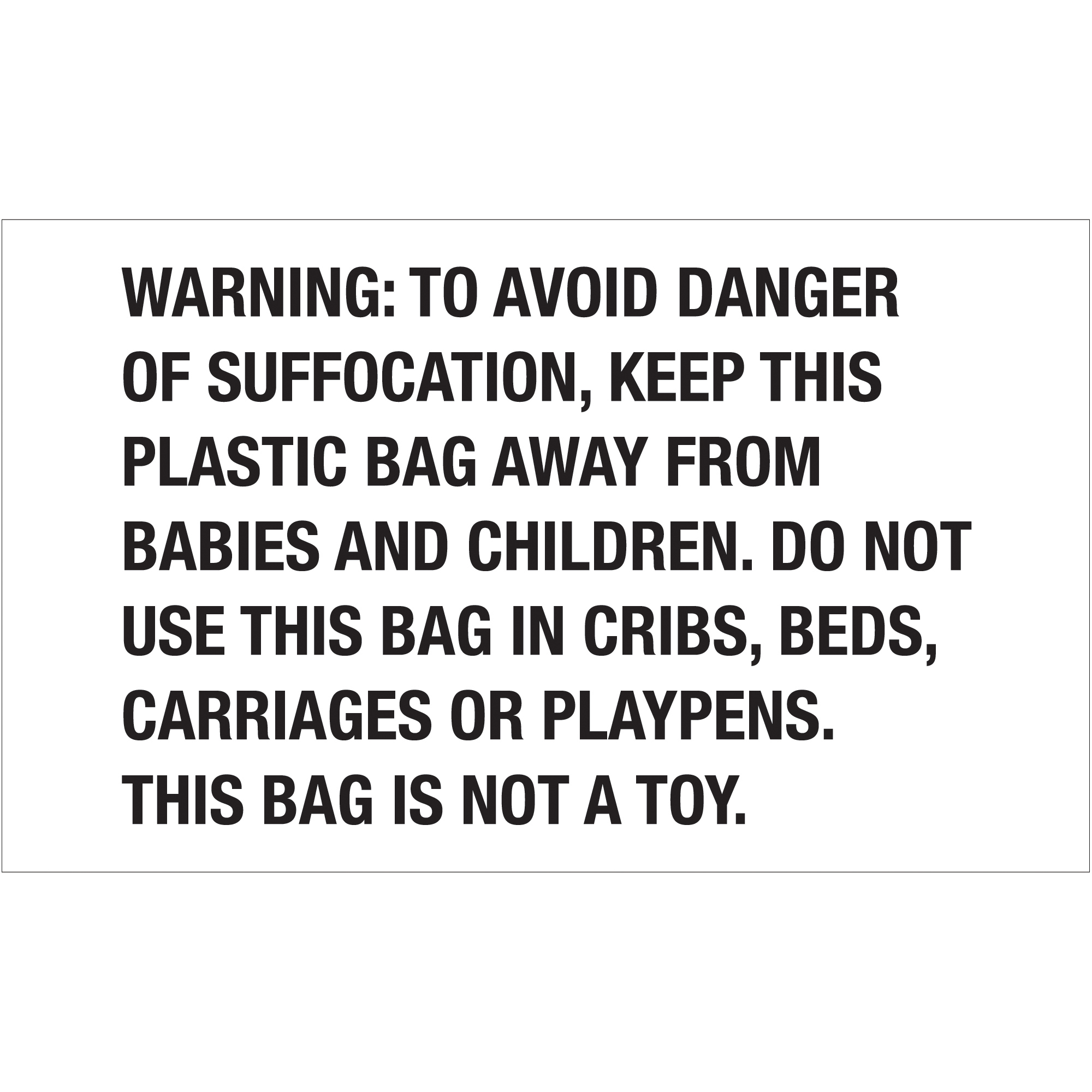 Tape Logic® Labels, "Warning: To Avoid Danger...", 3" x 5", Black/White, 500/Roll