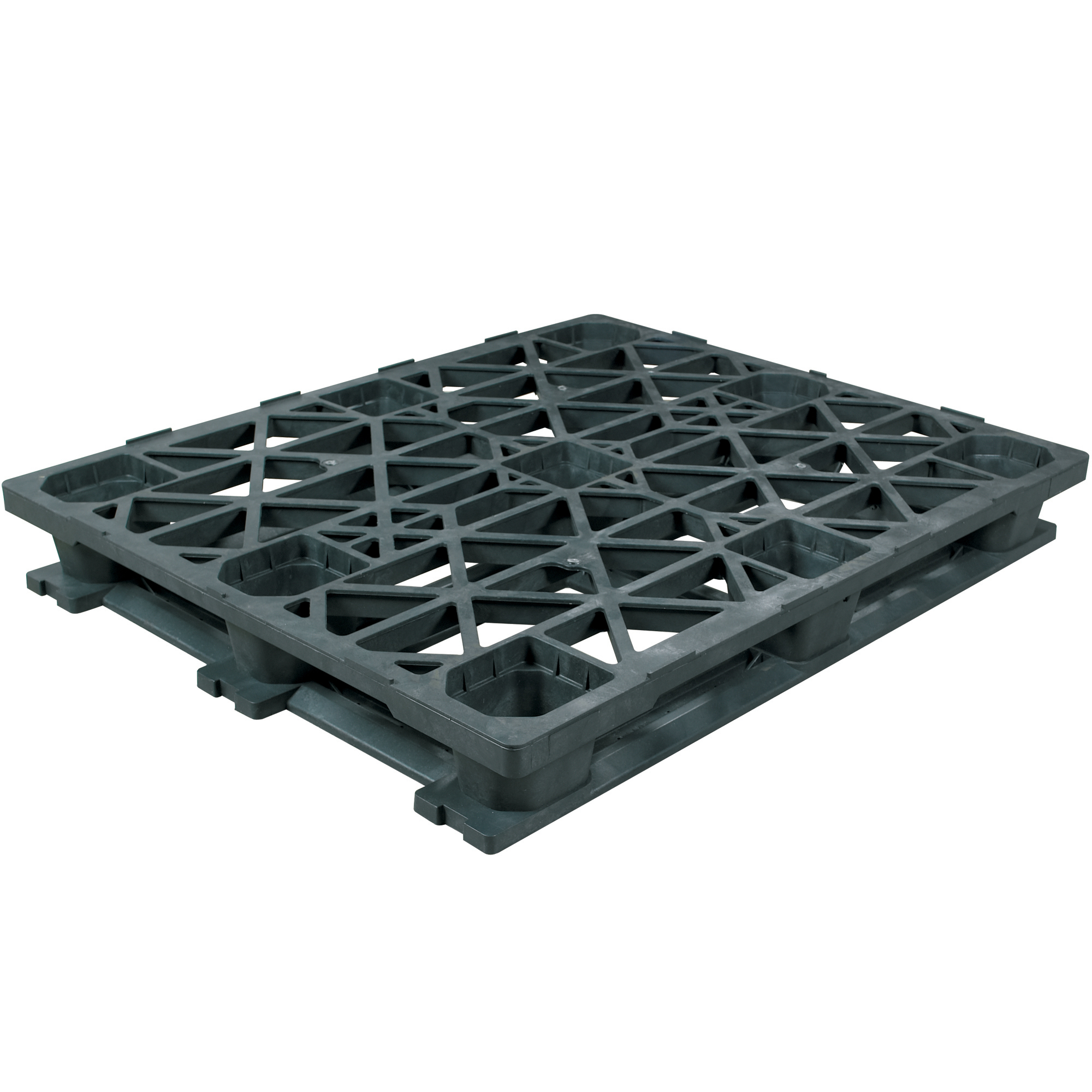 Heavy-Duty Plastic Pallet, 48" x 40" x 5 9/10", Black, 1/Each