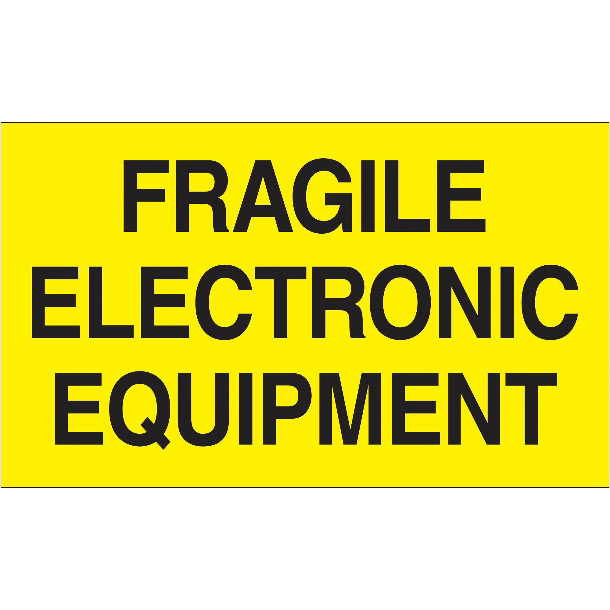 Tape Logic® Labels, "Fragile Electronic Equipment", 3" x 5", Fluorescent Yellow, 500/Roll