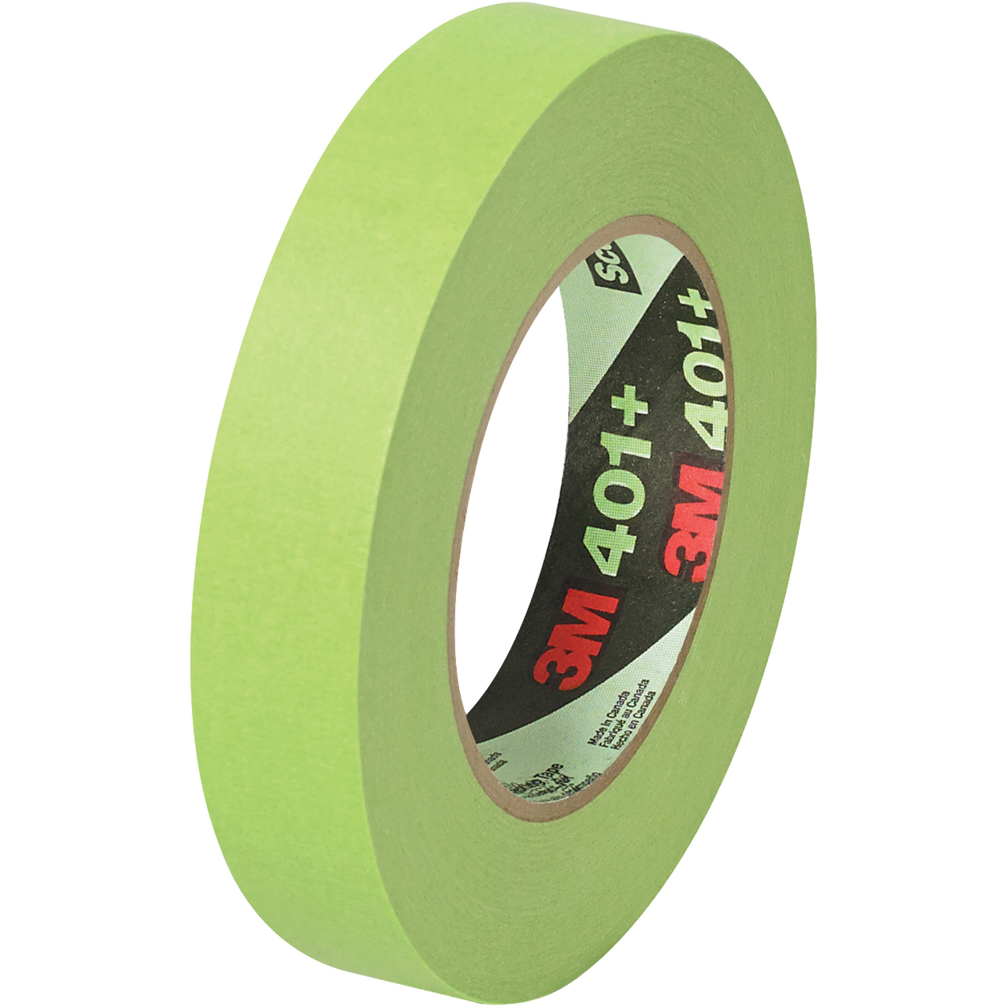 3M™ 401+/233+ Masking Tape, 6.7 Mil, 1" x 60 yds., Green, 24/Case