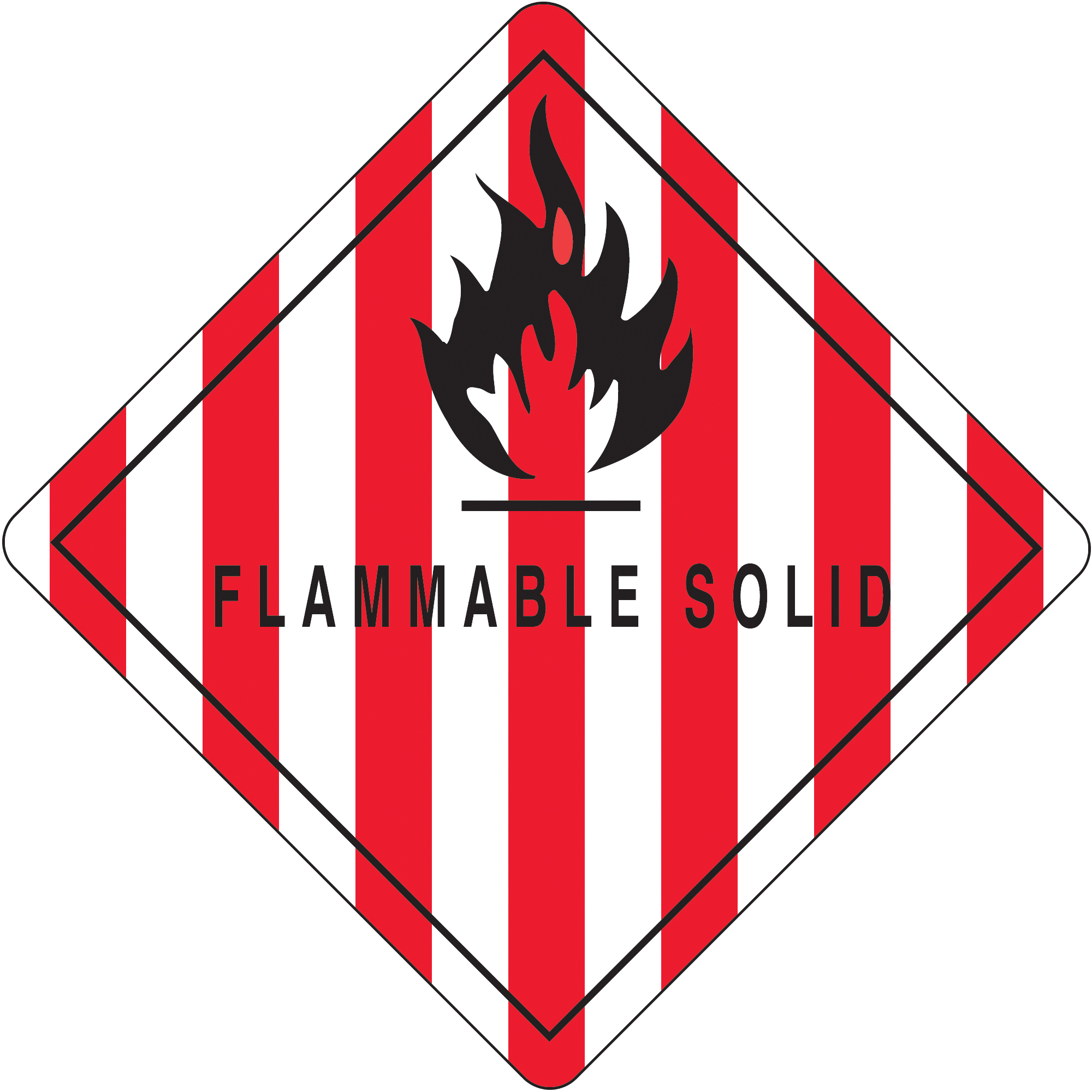 Tape Logic® Labels, "Flammable Solid", 4" x 4, Red/White/Black, 500/Roll