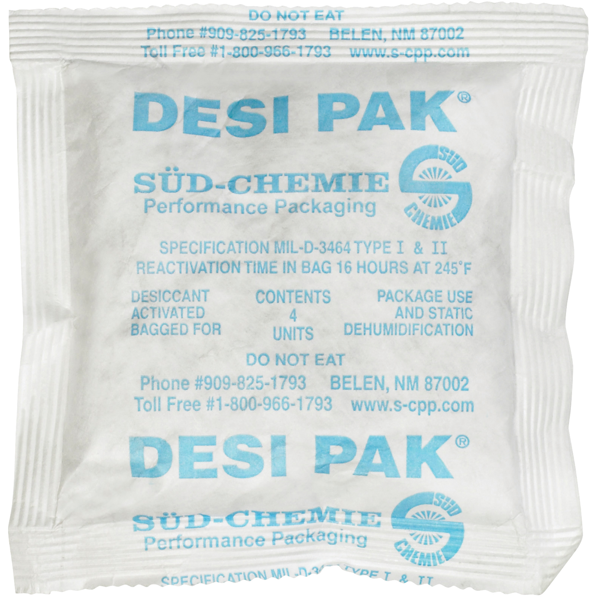 Tyvek® Clay Desiccants, 5 Gallon Pail, 1 1/2" x 3 1/4" x 1/4", White, 550/Case