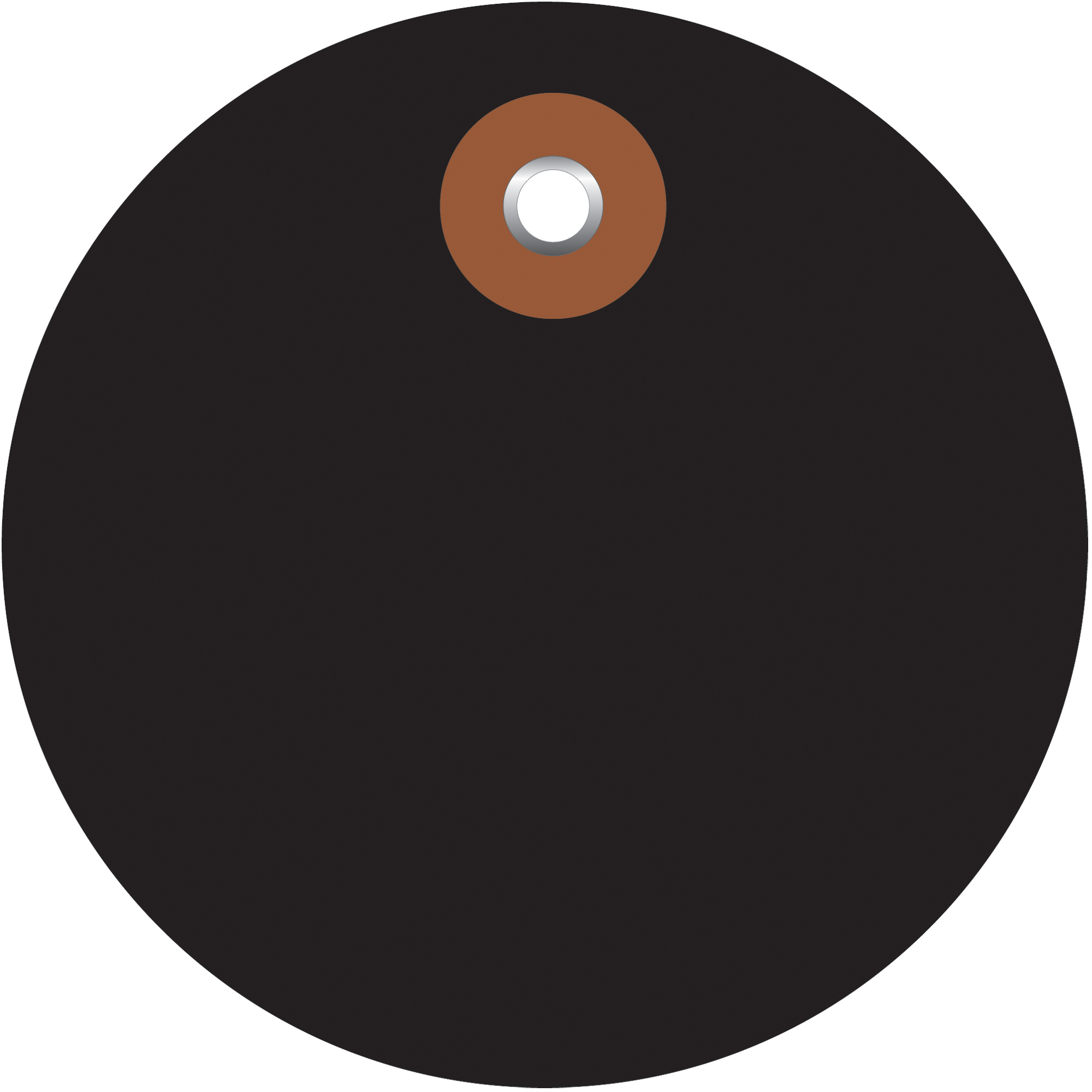 Plastic Circle Tags, 3", Black, 100/Each