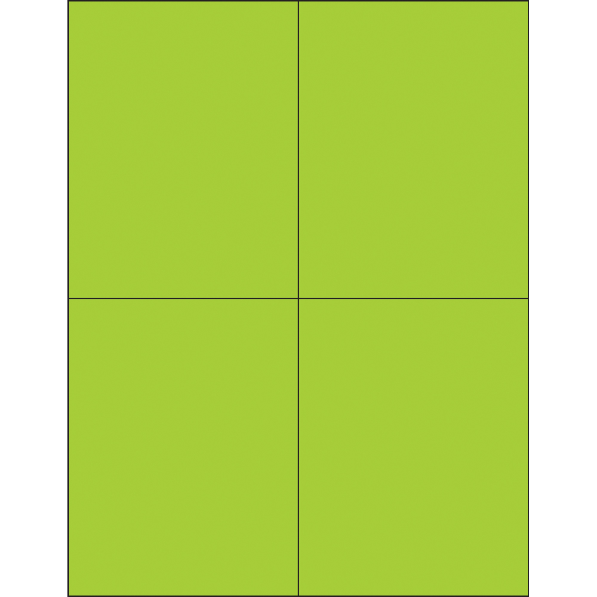 Tape Logic® Rectangle Laser Labels, 4 1/4" x 5 1/2", Fluorescent Green, 400/Case
