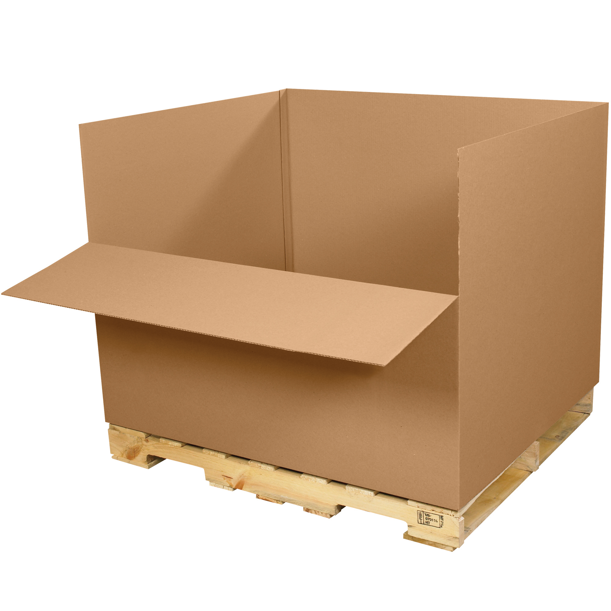 Easy Load Cargo Container, 48" x 40" x 36", Kraft, 5/Bundle; 75/Skid
