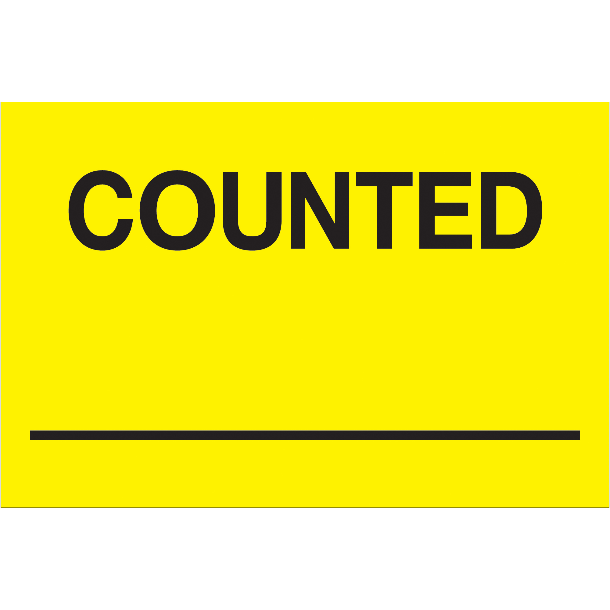 Tape Logic® Labels, "Counted ___", 2" x 3", Fluorescent Yellow, 500/Roll