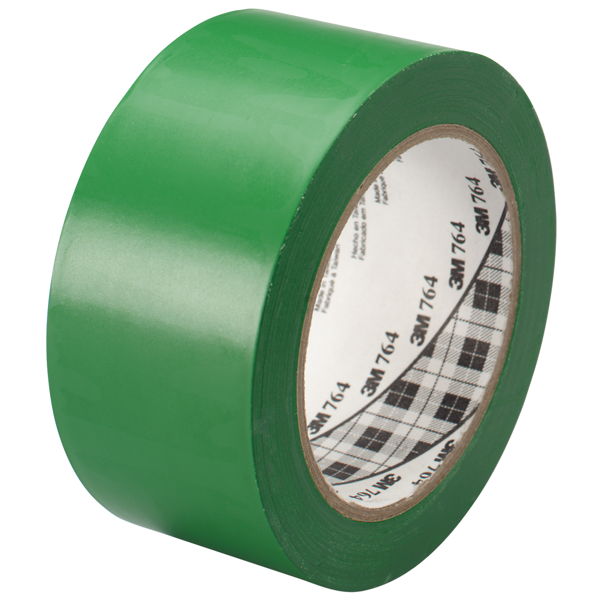 3M™ 764 Vinyl Tape, 5.0 Mil, 2" x 36 yds, Green, 24/Case