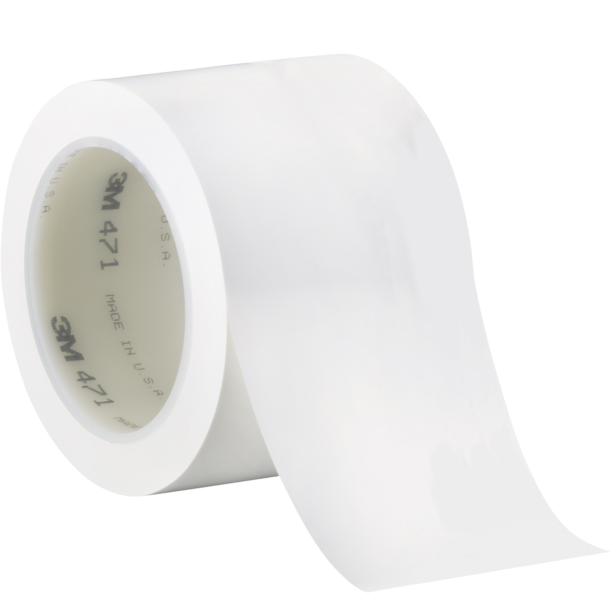 3M™ 471 Vinyl Tape, 5.2 Mil, 3" x 36 yds., White, 12/Case