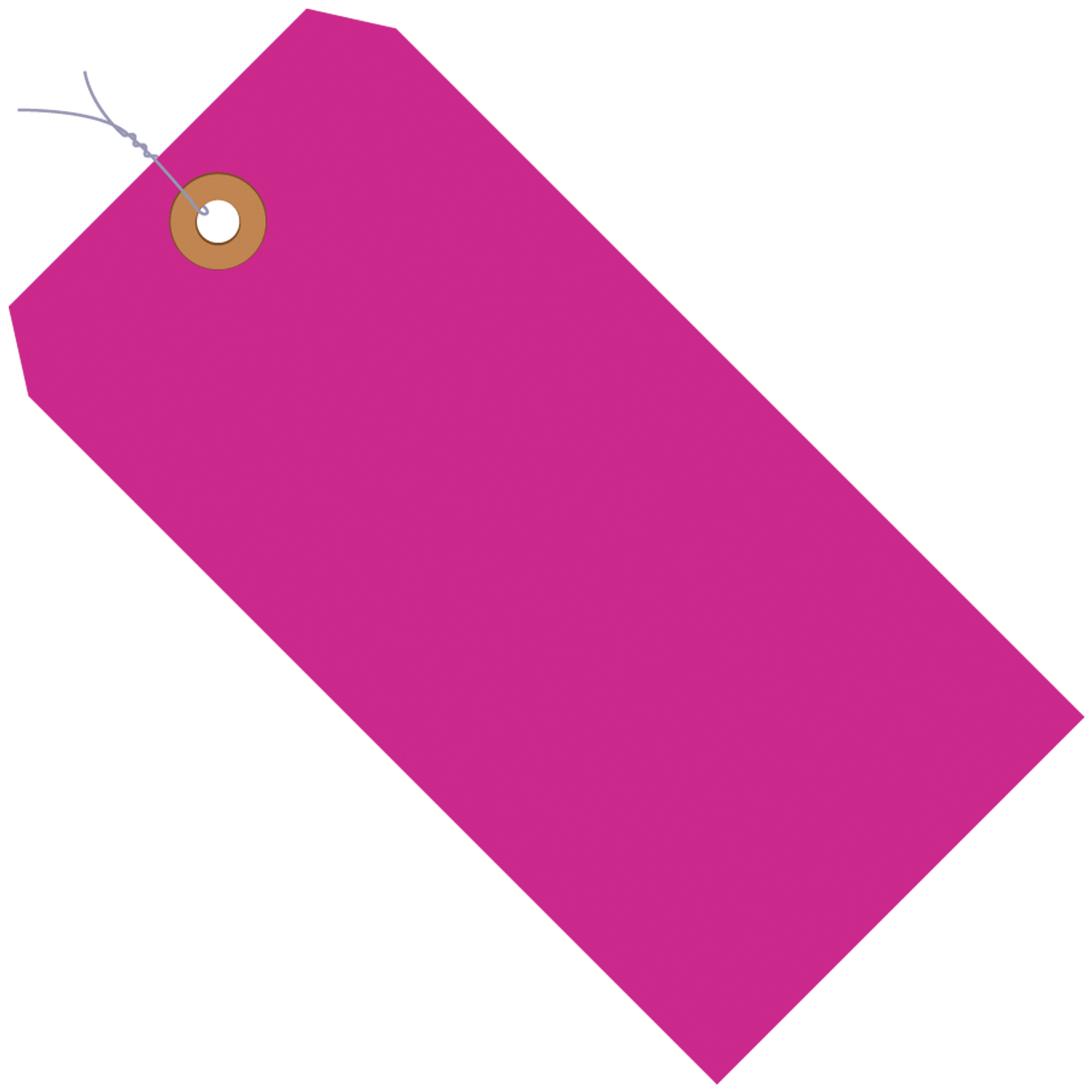 Shipping Tags, Pre-Wired, 13 Pt., 5 1/4" x 2 5/8", Fluorescent Pink, 1000/Case