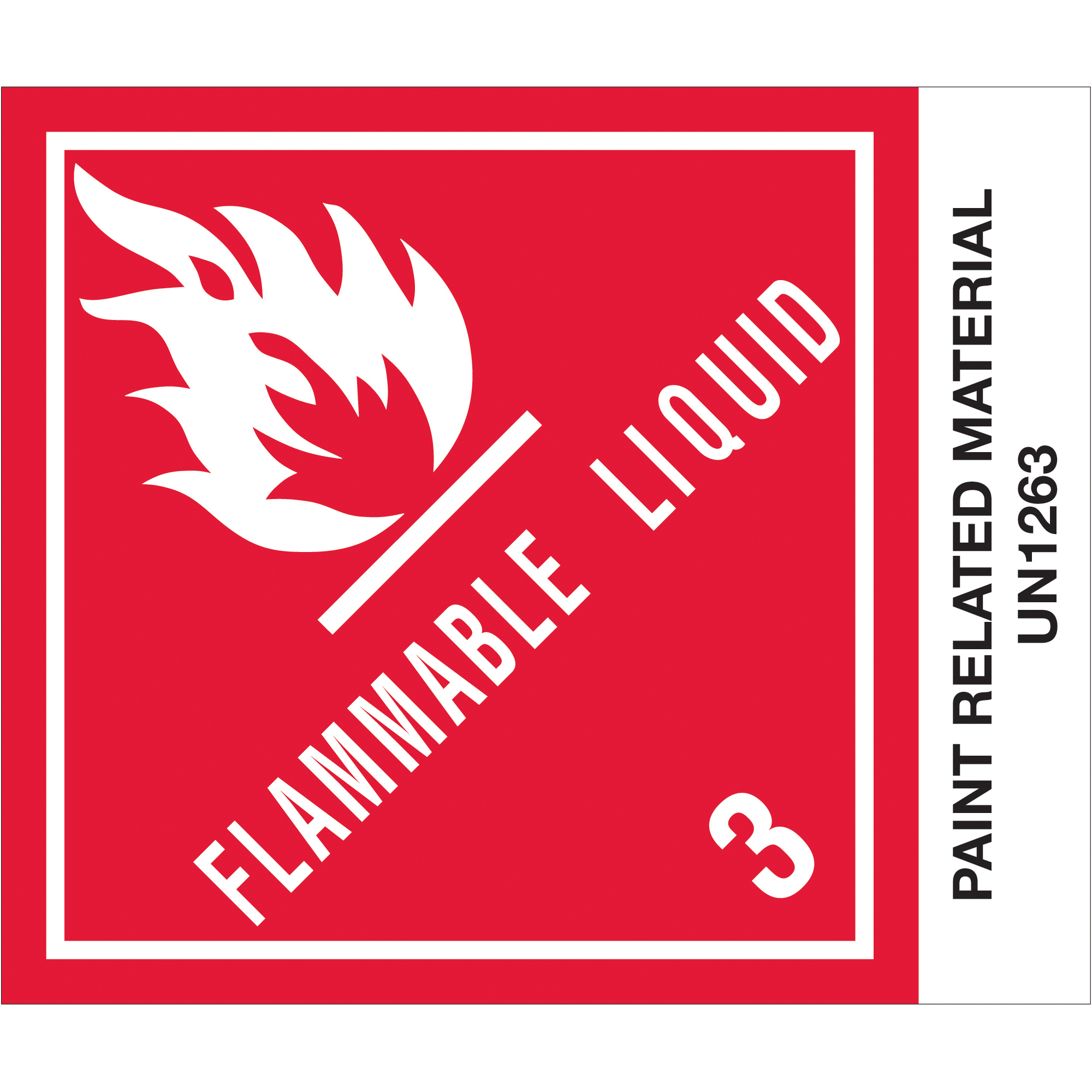 Tape Logic® Labels, "Paint Related Material", 4" x 4 3/4", Red/White/Black, 500/Roll