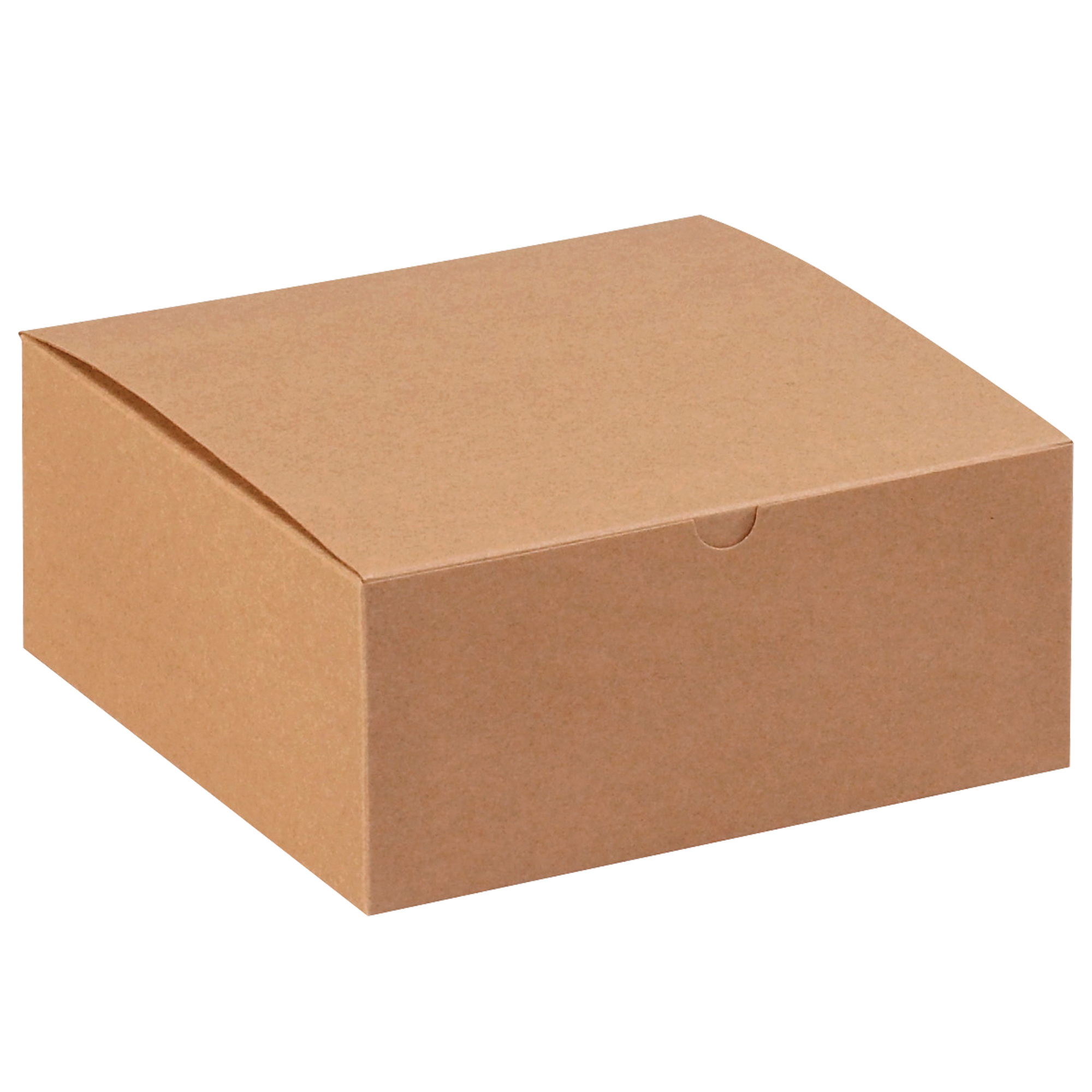 Gift Boxes, 8" x 8" x 3 1/2", Kraft, 100/Case