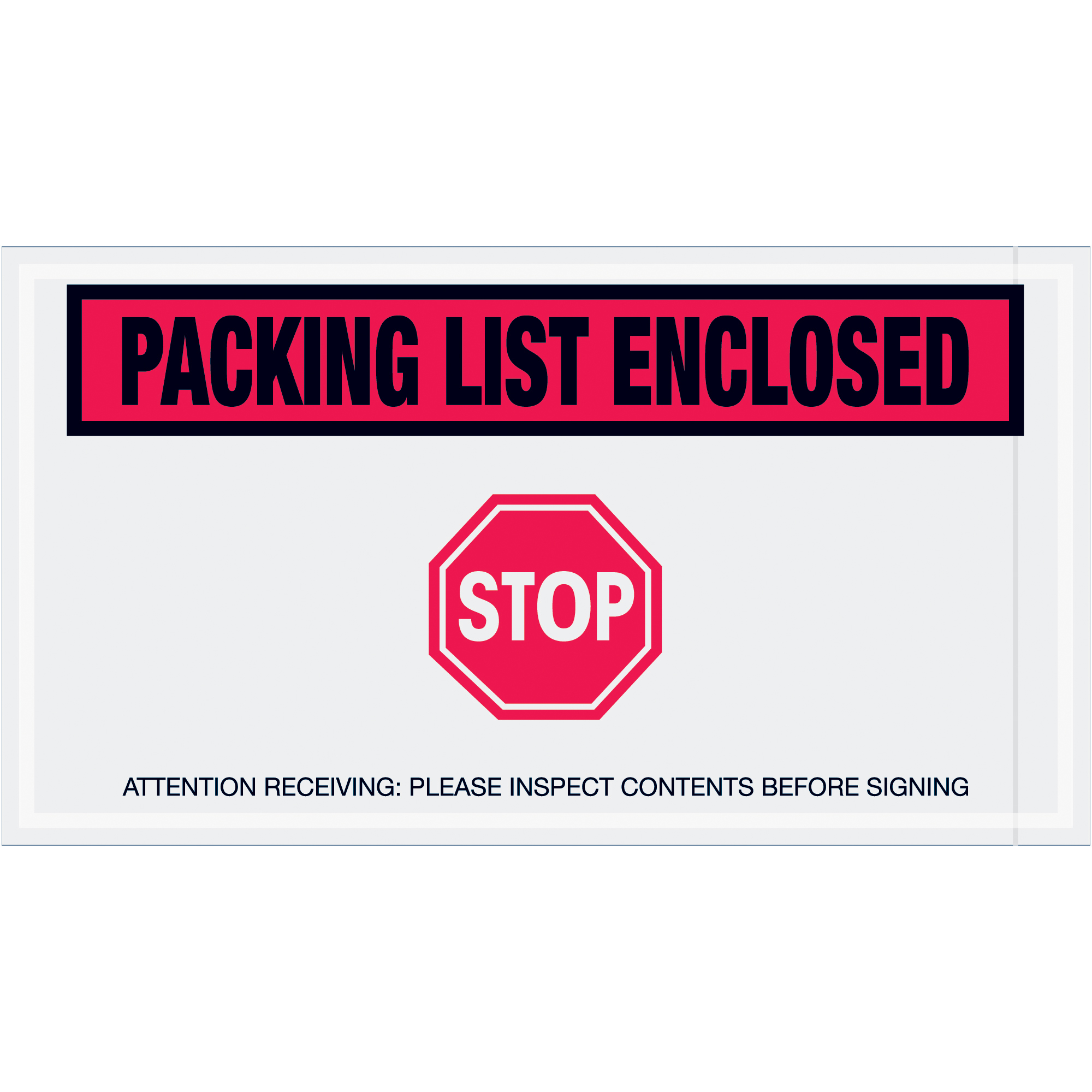 Tape Logic® "Packing List Enclosed - Stop" Envelopes, 5 1/2" x 10", Red, 1000/Case