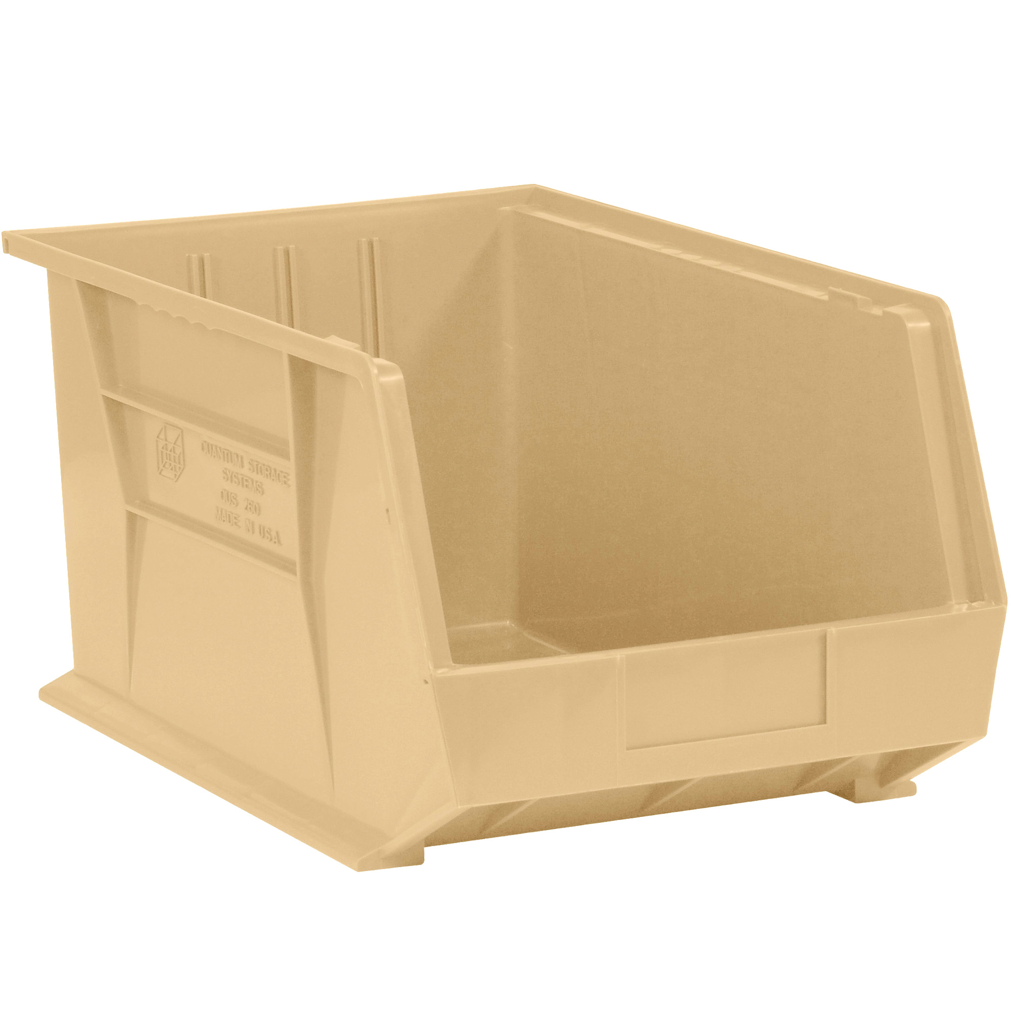 Plastic Stack & Hang Bin Boxes, 5 3/8" x 4 1/8" x 3", Ivory, 24/Case