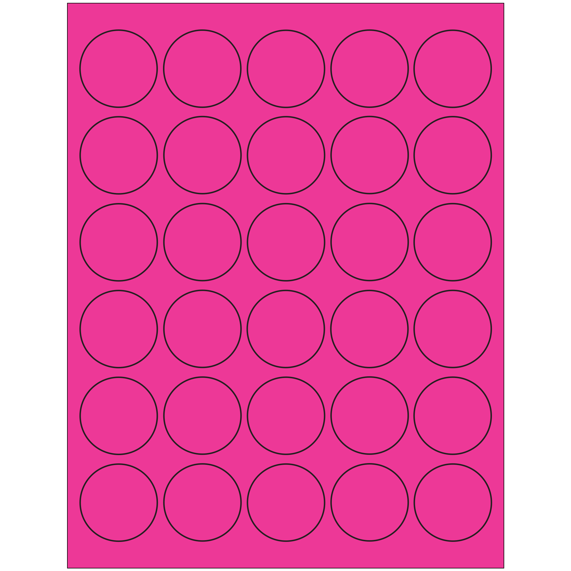 Tape Logic® Fluorescent Circle Laser Labels, 1 1/2", Fluorescent Pink, 3000/Case
