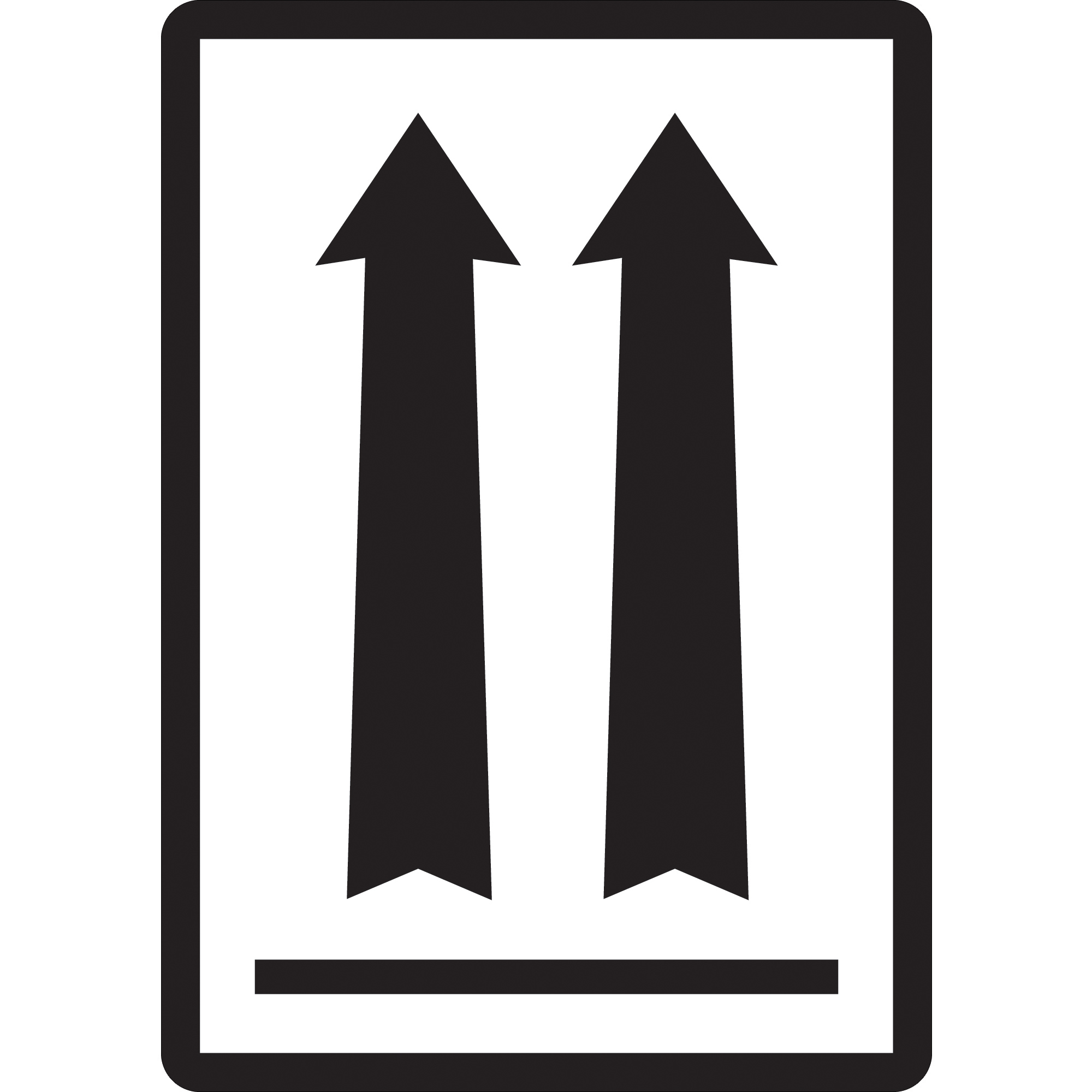 Tape Logic® Labels, (two up arrows over black bar), 3" x 4 1/4", Black/White, 500/Roll