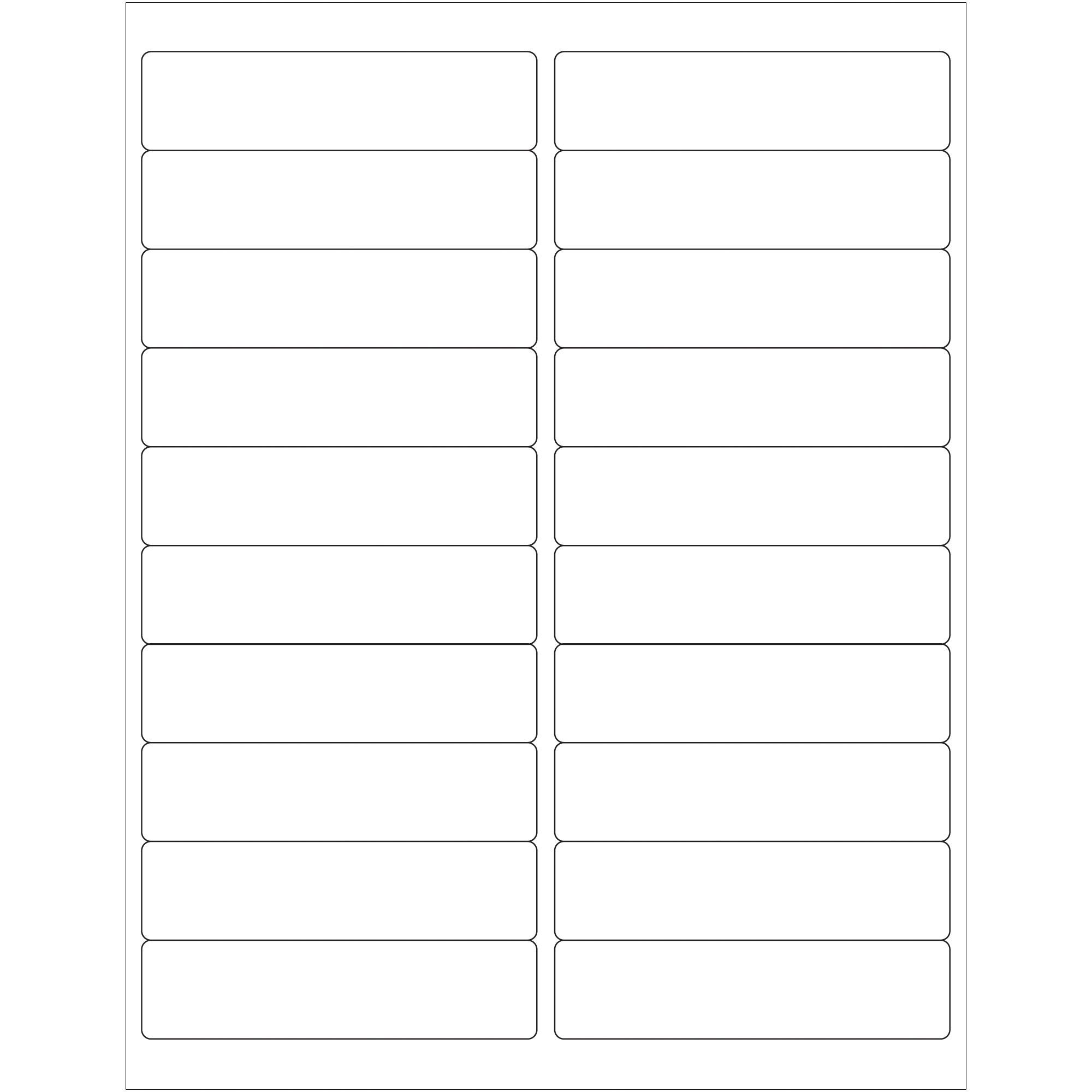 4 x 1" White Rectangle Laser Labels - Master Case 1000 SHEETS