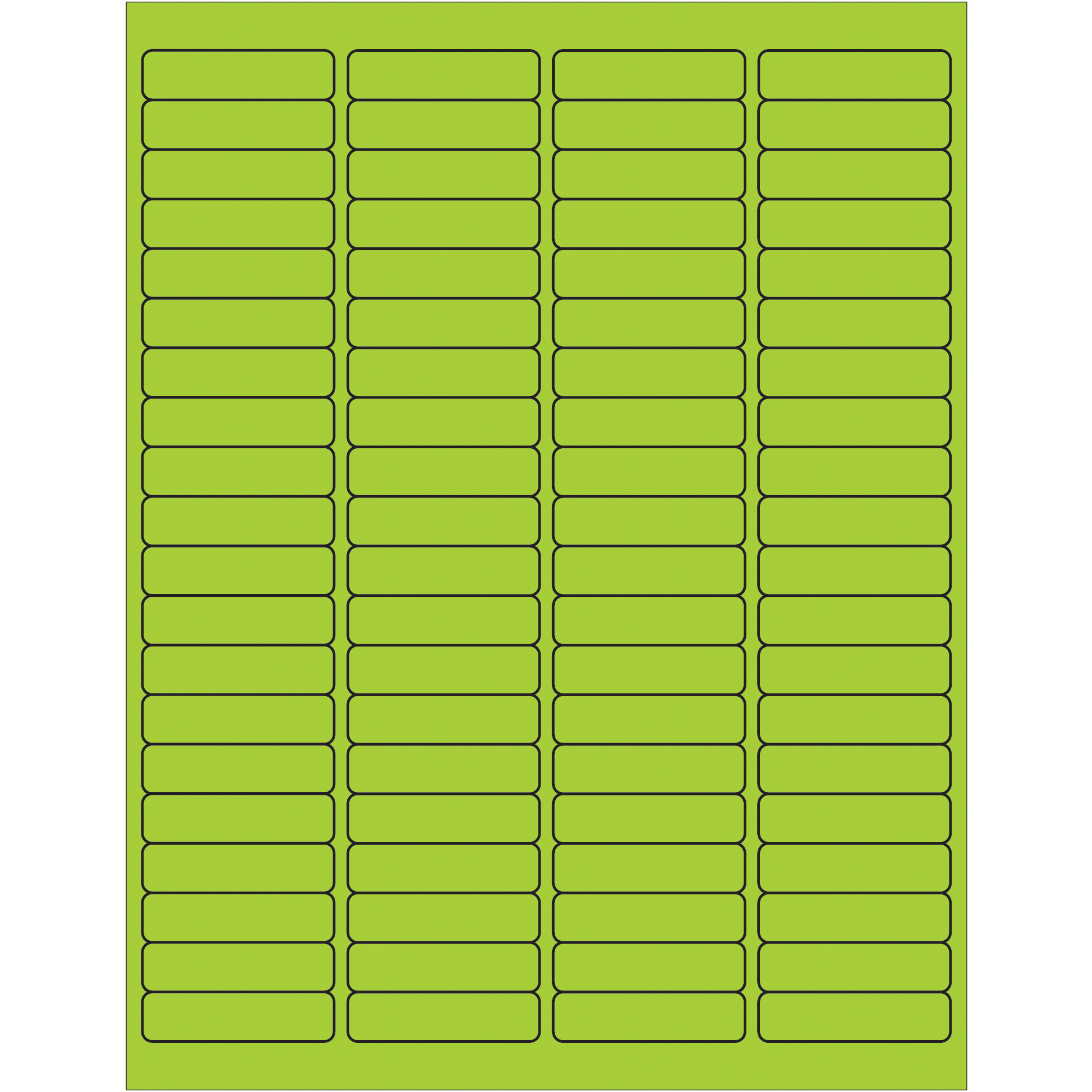 Tape Logic® Rectangle Laser Labels, 1 15/16" x 1/2", Fluorescent Green, 8000/Case