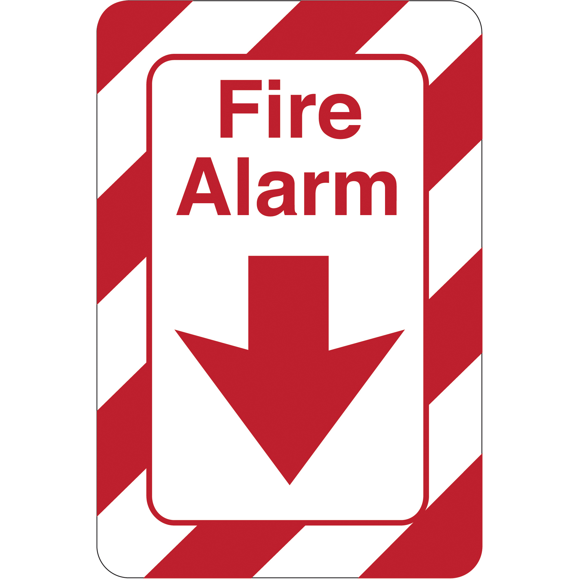 "Fire Alarm" Facility Sign, 9" x 6", Red/White, 1/Each