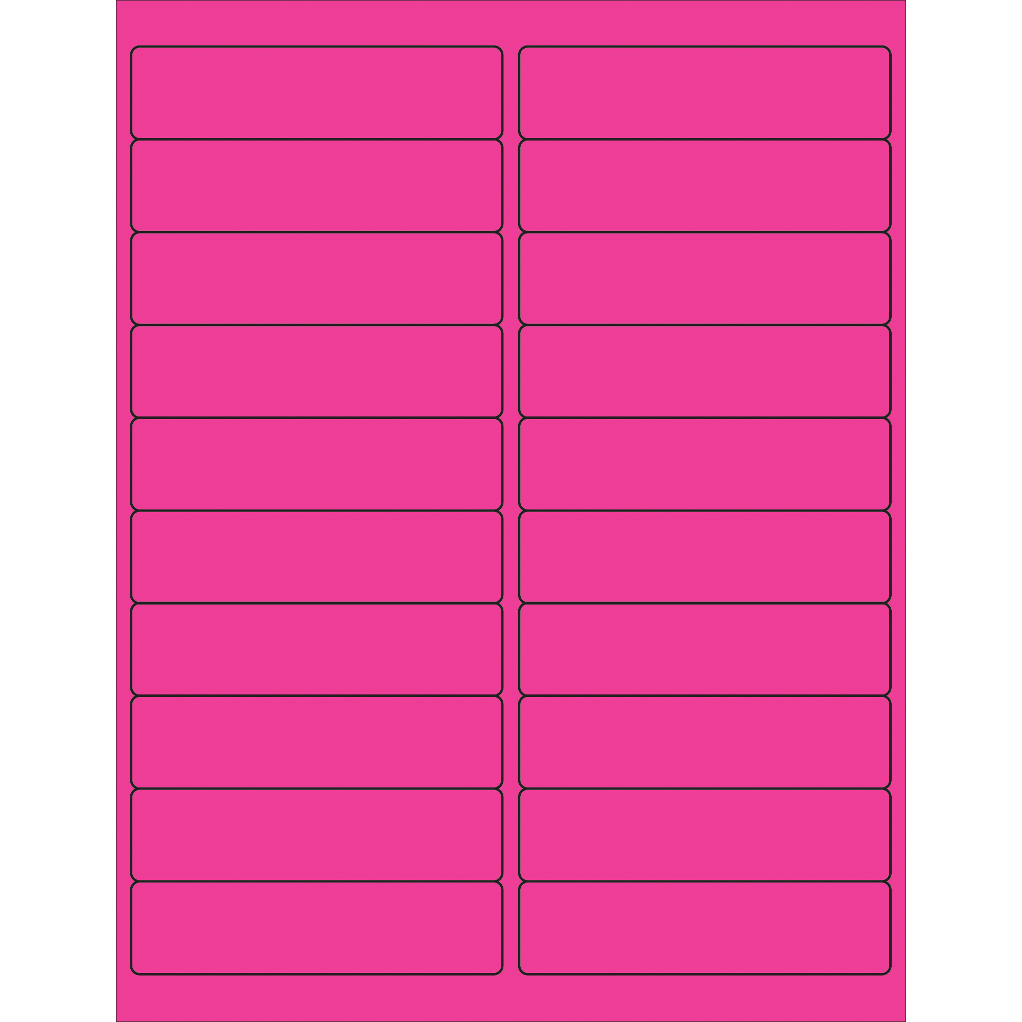 Tape Logic® Rectangle Laser Labels, 4" x 1", Fluorescent Pink, 2000/Case