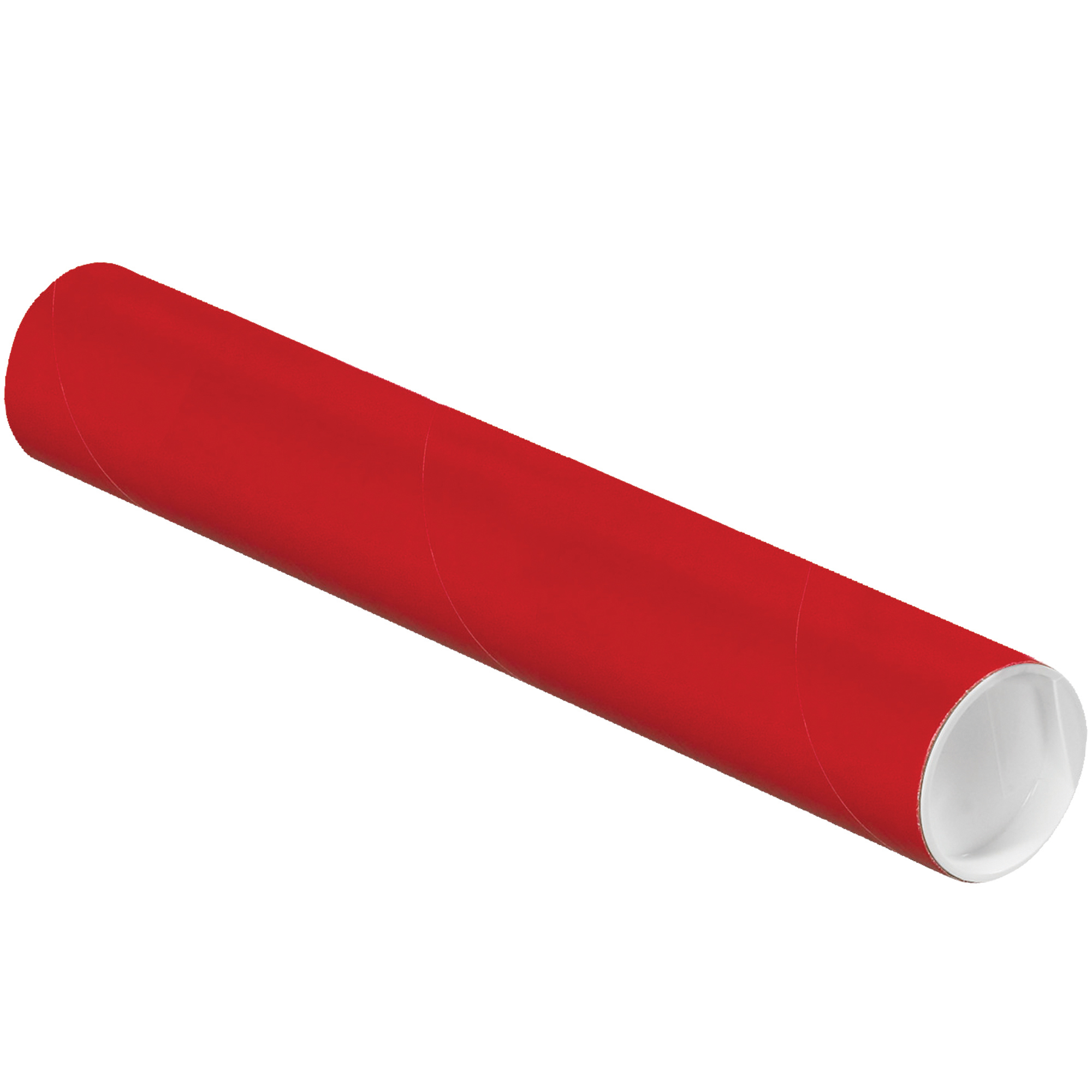 Mailing Tubes with Caps, 2" x 12", Red, 50/Case