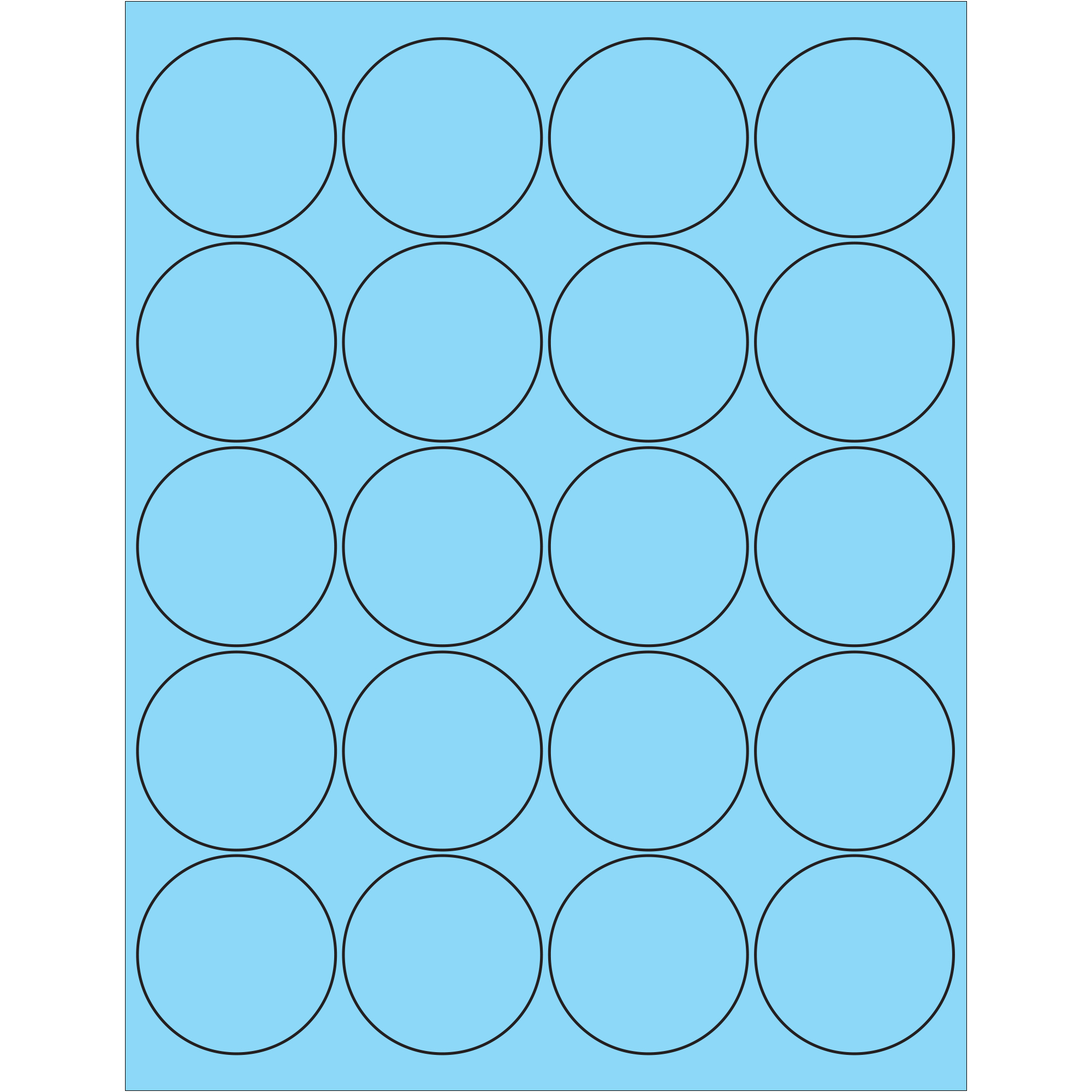 Tape Logic® Circle Laser Labels, 2", Pastel Blue, 2000/Case