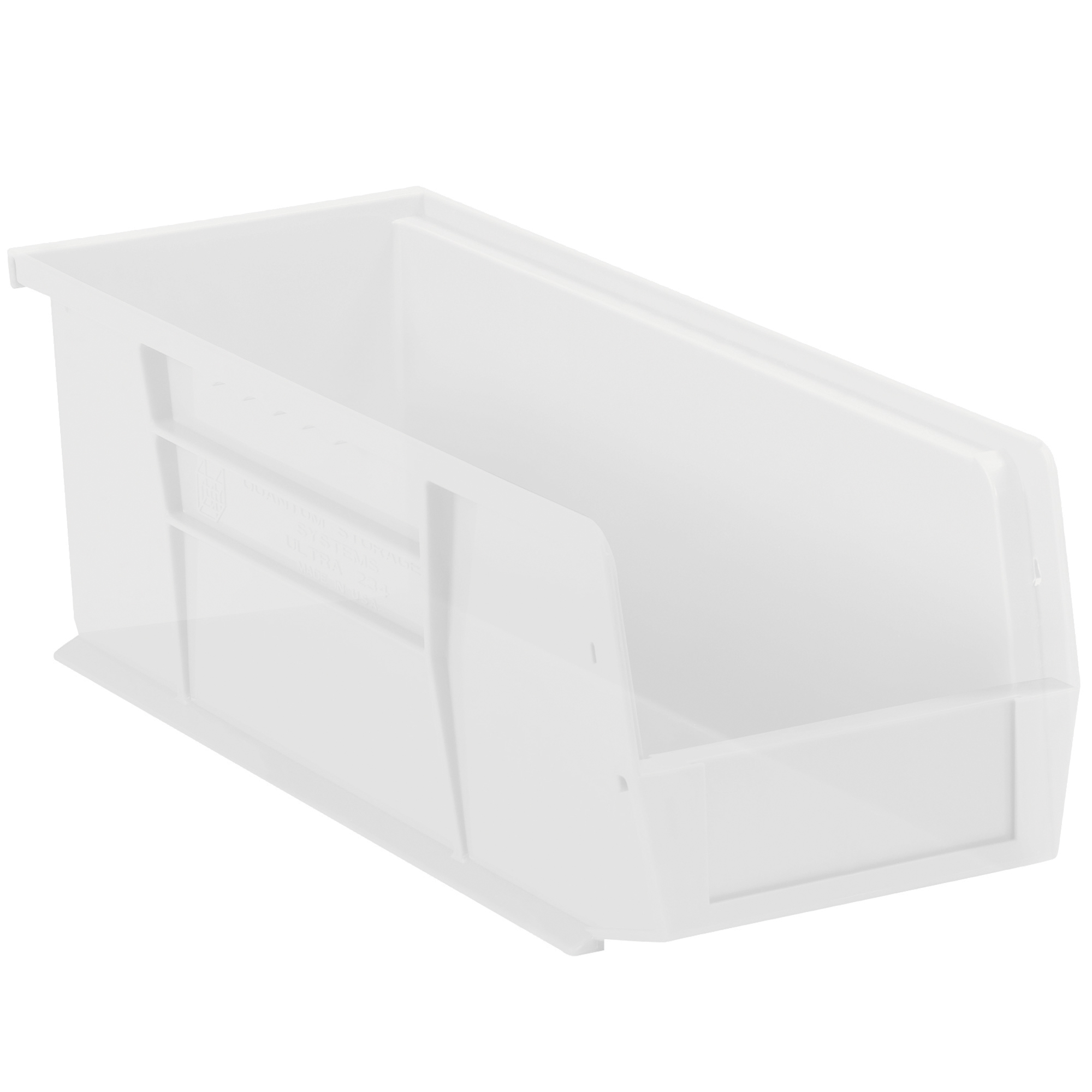 Plastic Stack & Hang Bin Boxes, 14 3/4" x 5 1/2" x 5", Clear, 12/Case