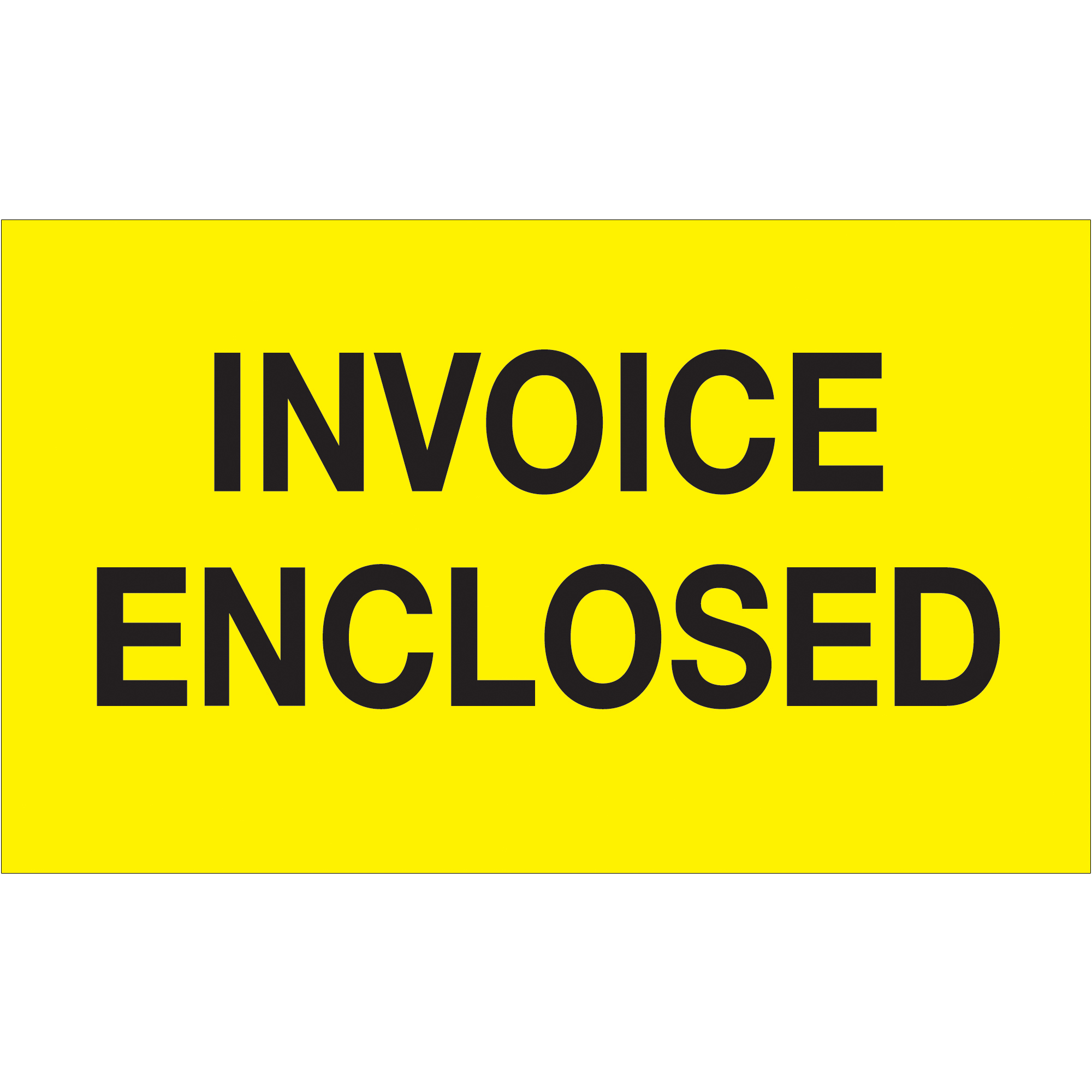 Tape Logic® Labels, "Invoice Enclosed", 3" x 5", Fluorescent Yellow, 500/Roll