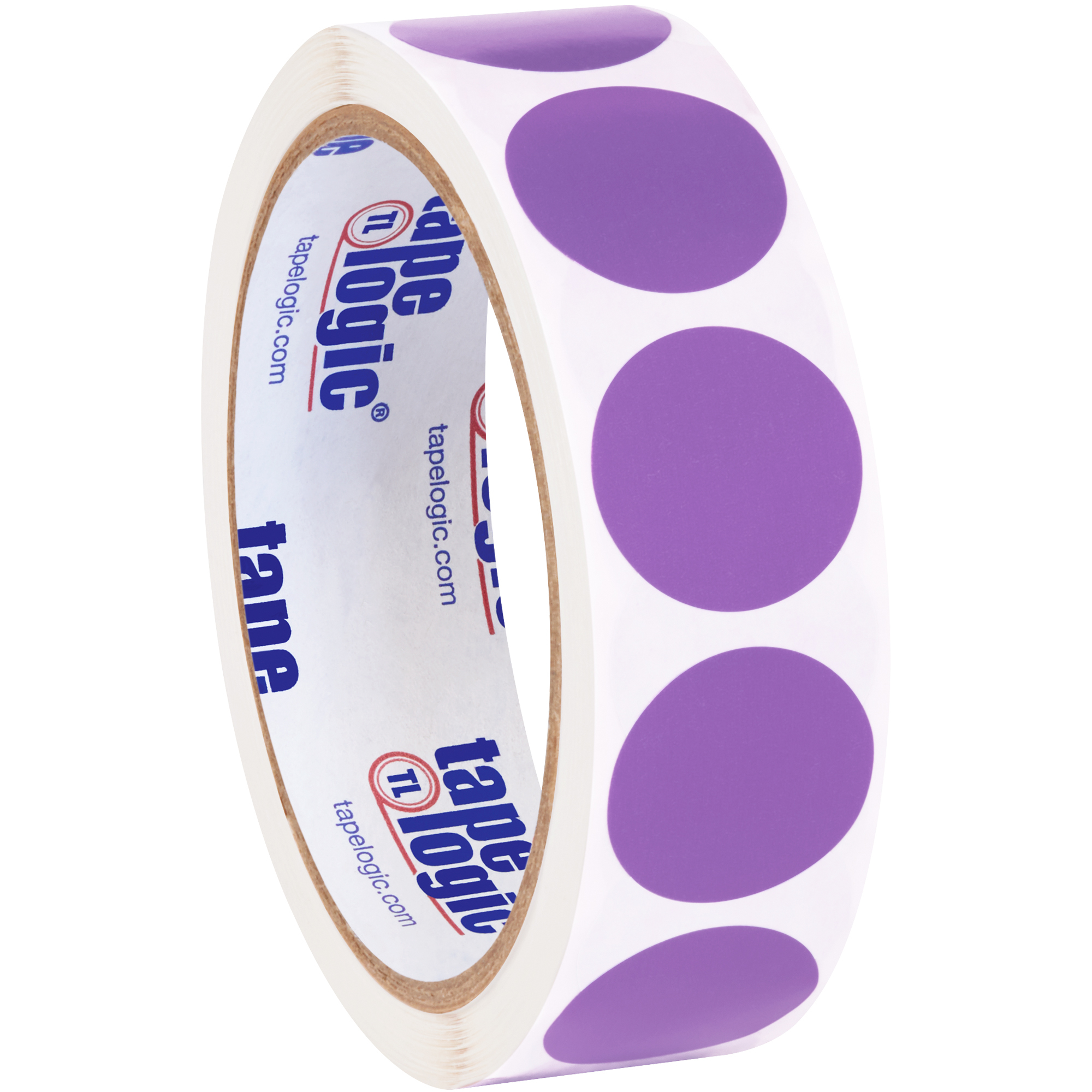 Tape Logic® Inventory Circle Labels, 1", Purple, 500/Roll