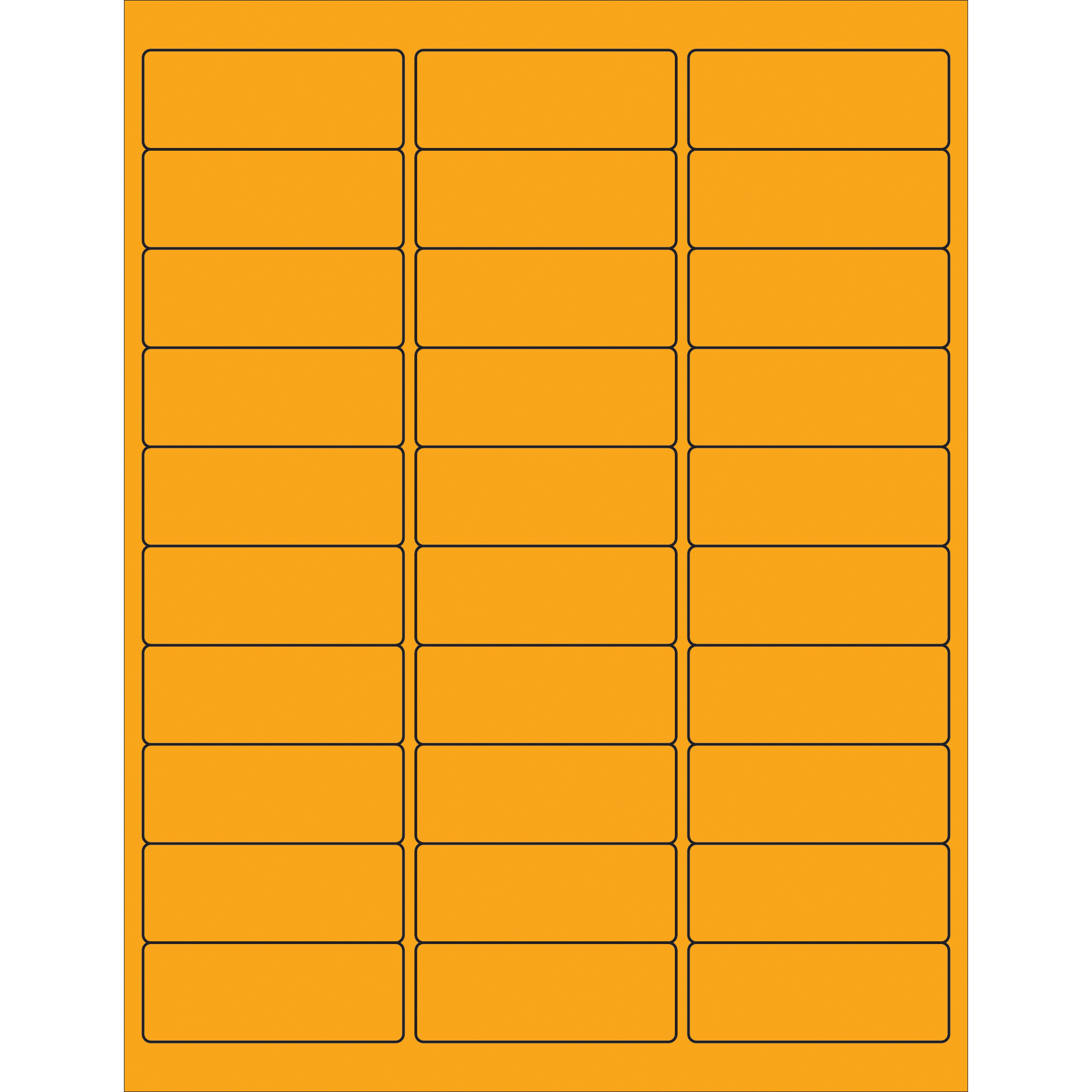 Tape Logic® Removable Rectangle Laser Labels, 2 5/8" x 1", Fluorescent Orange, 3000/Case