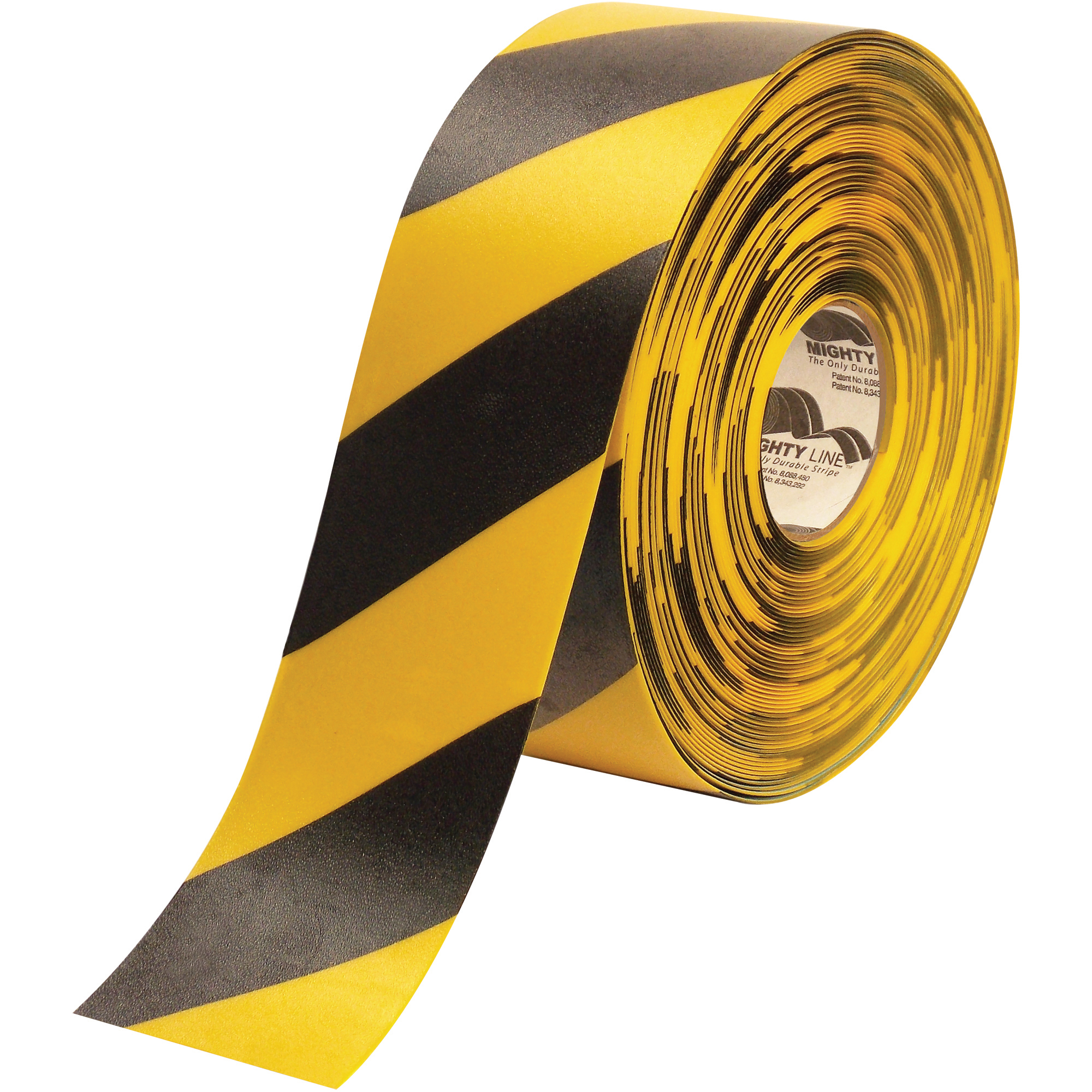Mighty Line™ Deluxe Safety Tape, 60 Mil PVC, 4" x 100', Yellow/Black, 1/Case