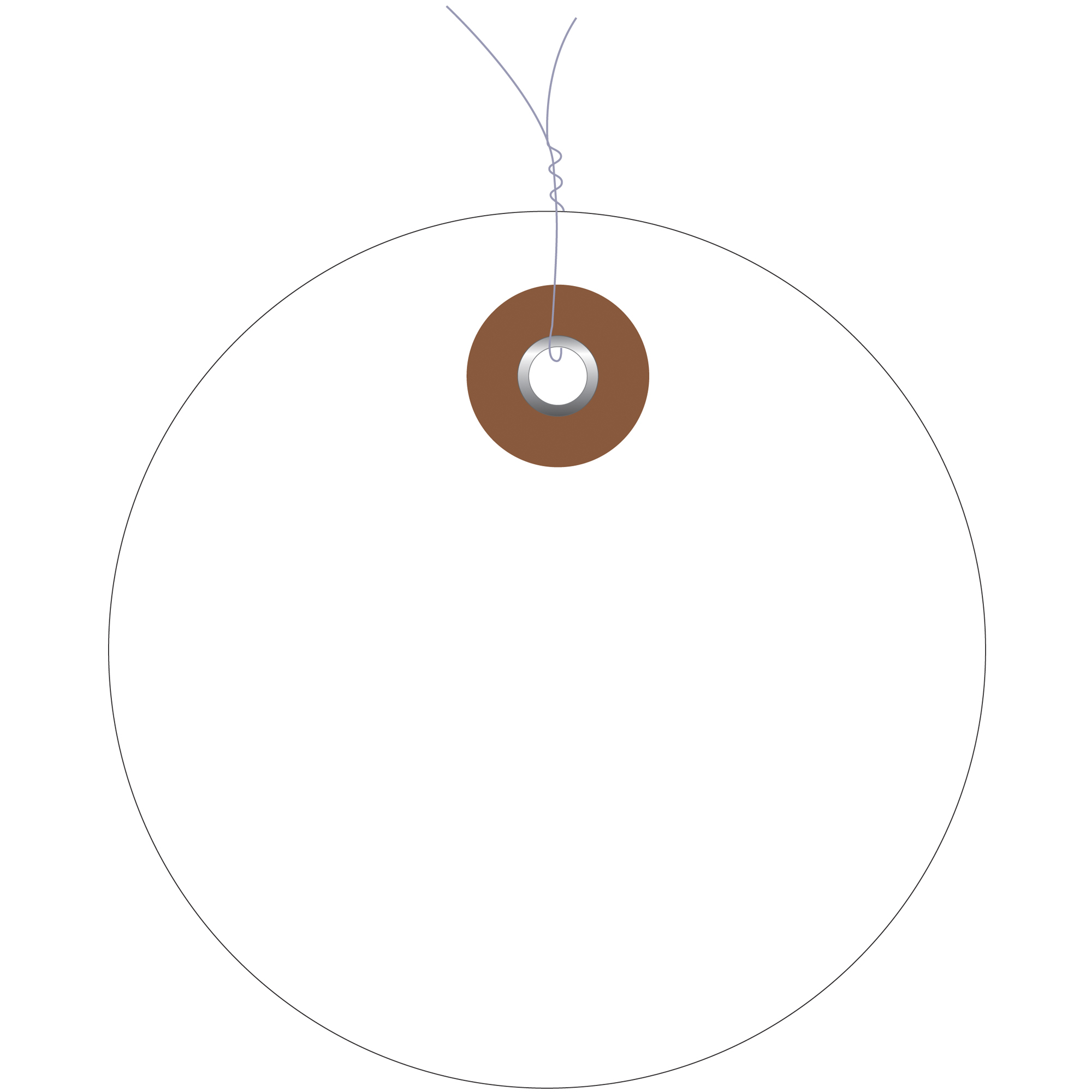 Plastic Circle Tags, Pre-Wired, 2", White, 100/Each