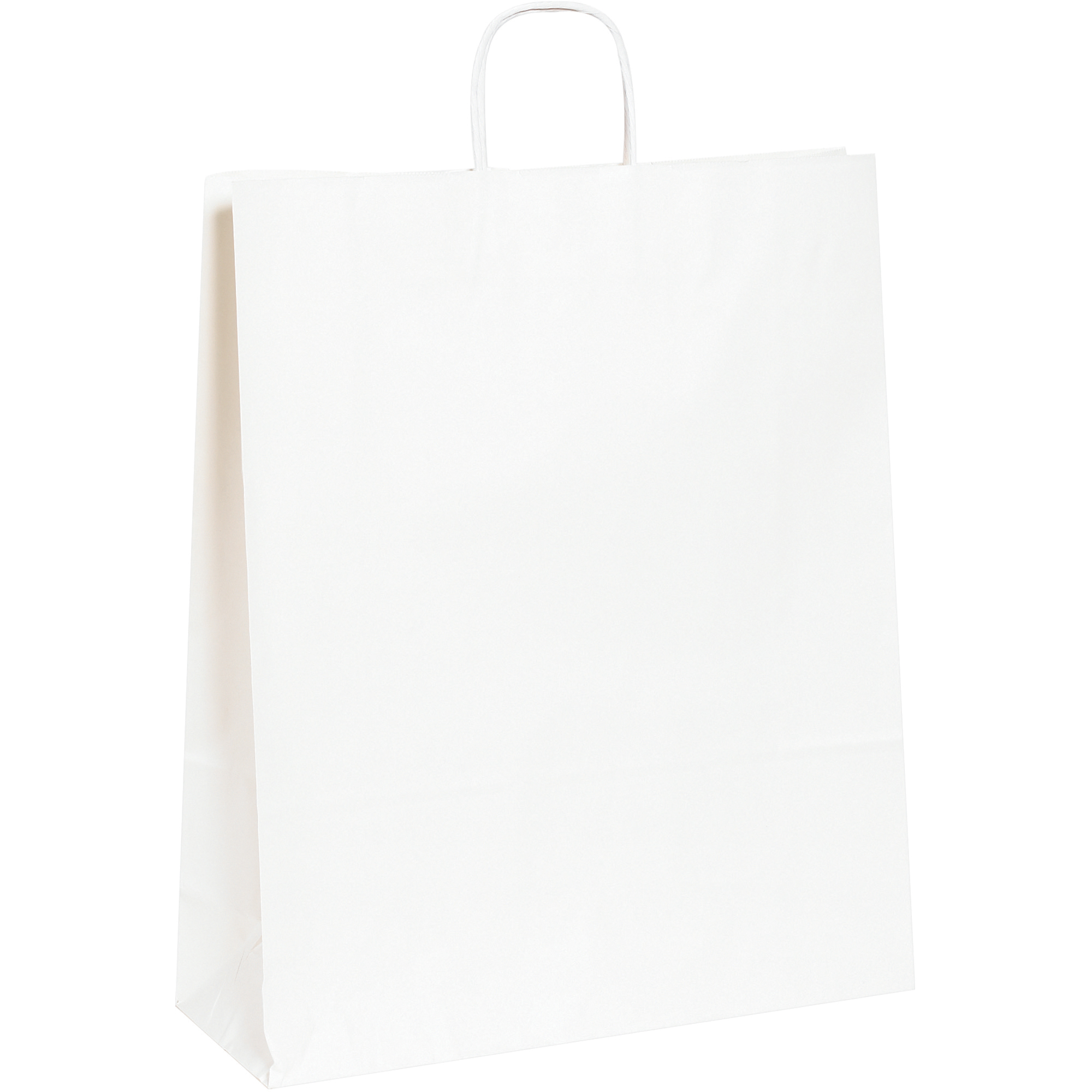 Paper Shopping Bags, 16" x 6" x 19 1/4", White, 200/Case