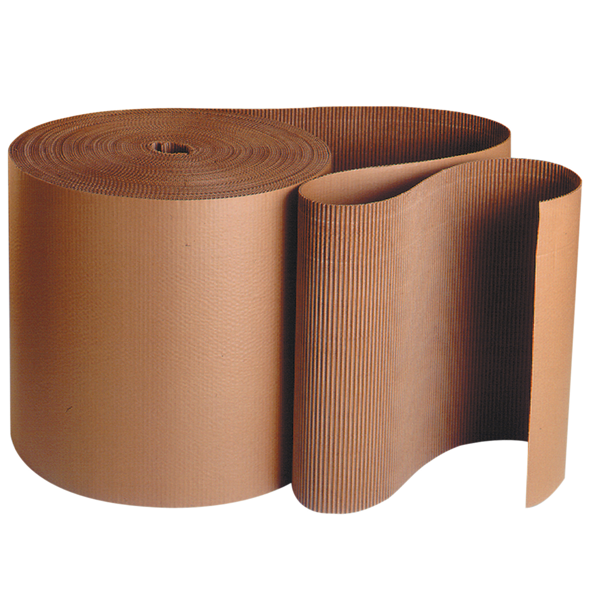 Singleface Corrugated Roll, A-Flute, 4" x 250', Kraft, 1 Roll