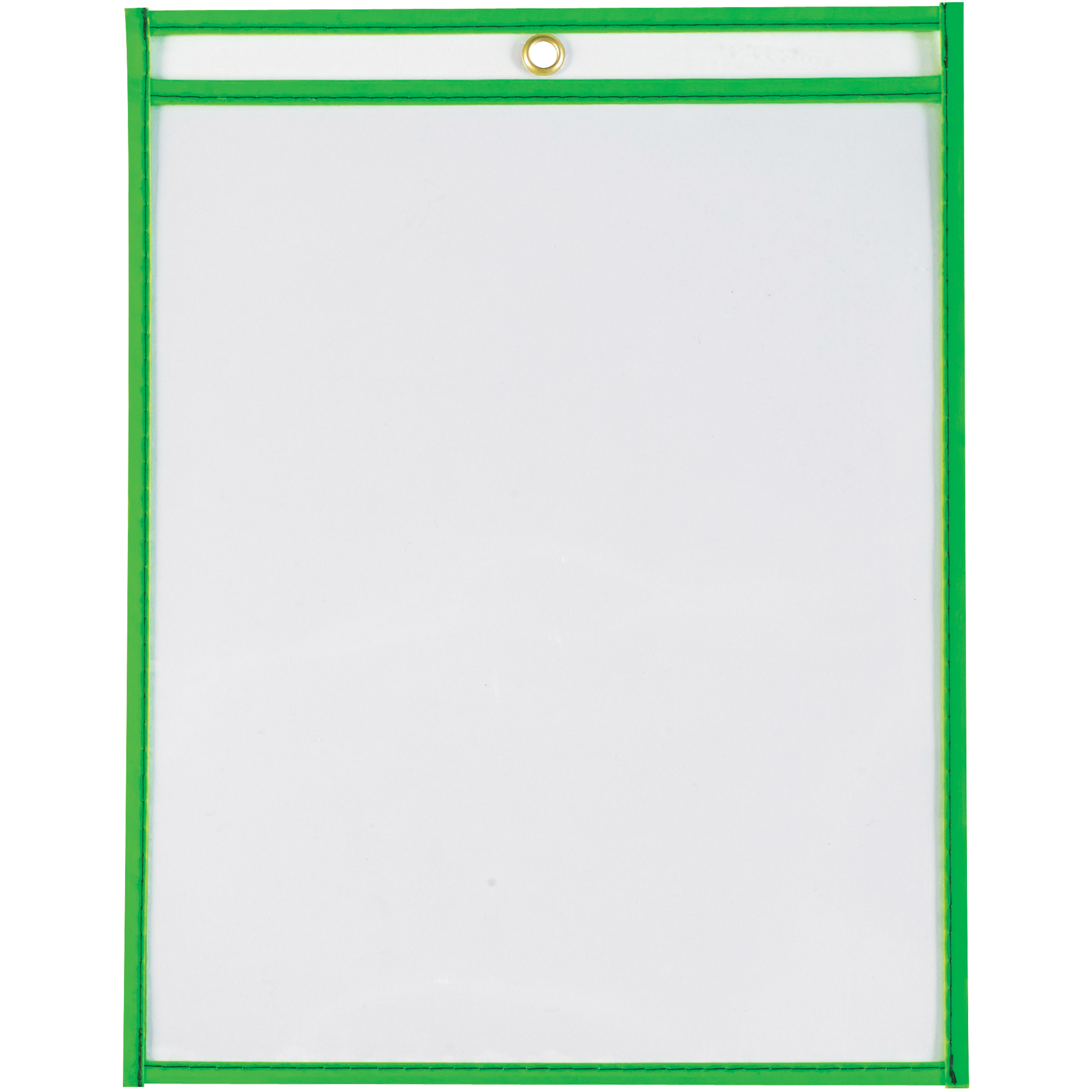 Stitched Job Ticket Holders, 9" x 12", Neon Green, 15/Case