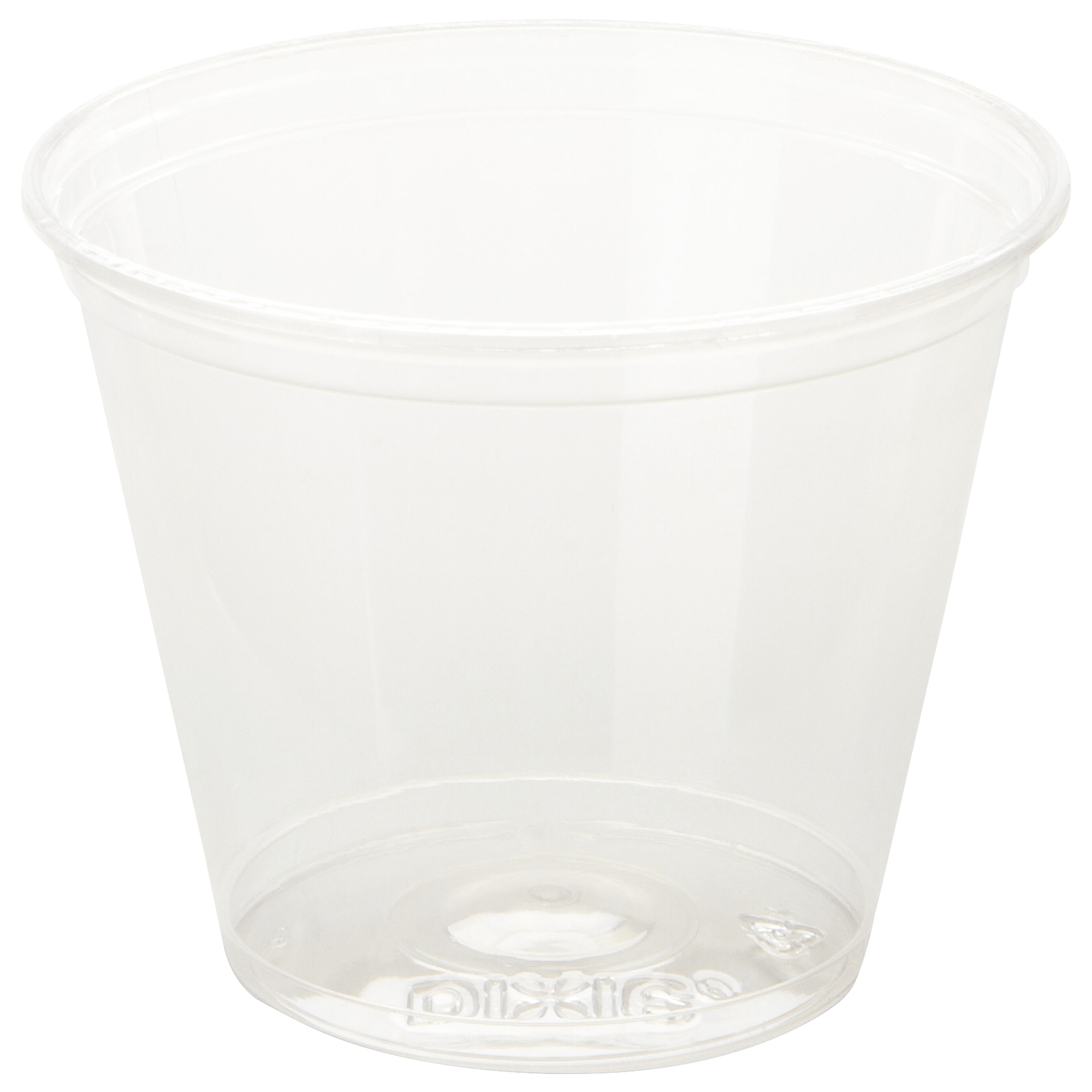 Dixie® Crystal Clear Plastic Squat Cups, 9 oz., 2 7/8" x 3 5/8", 1000/Case
