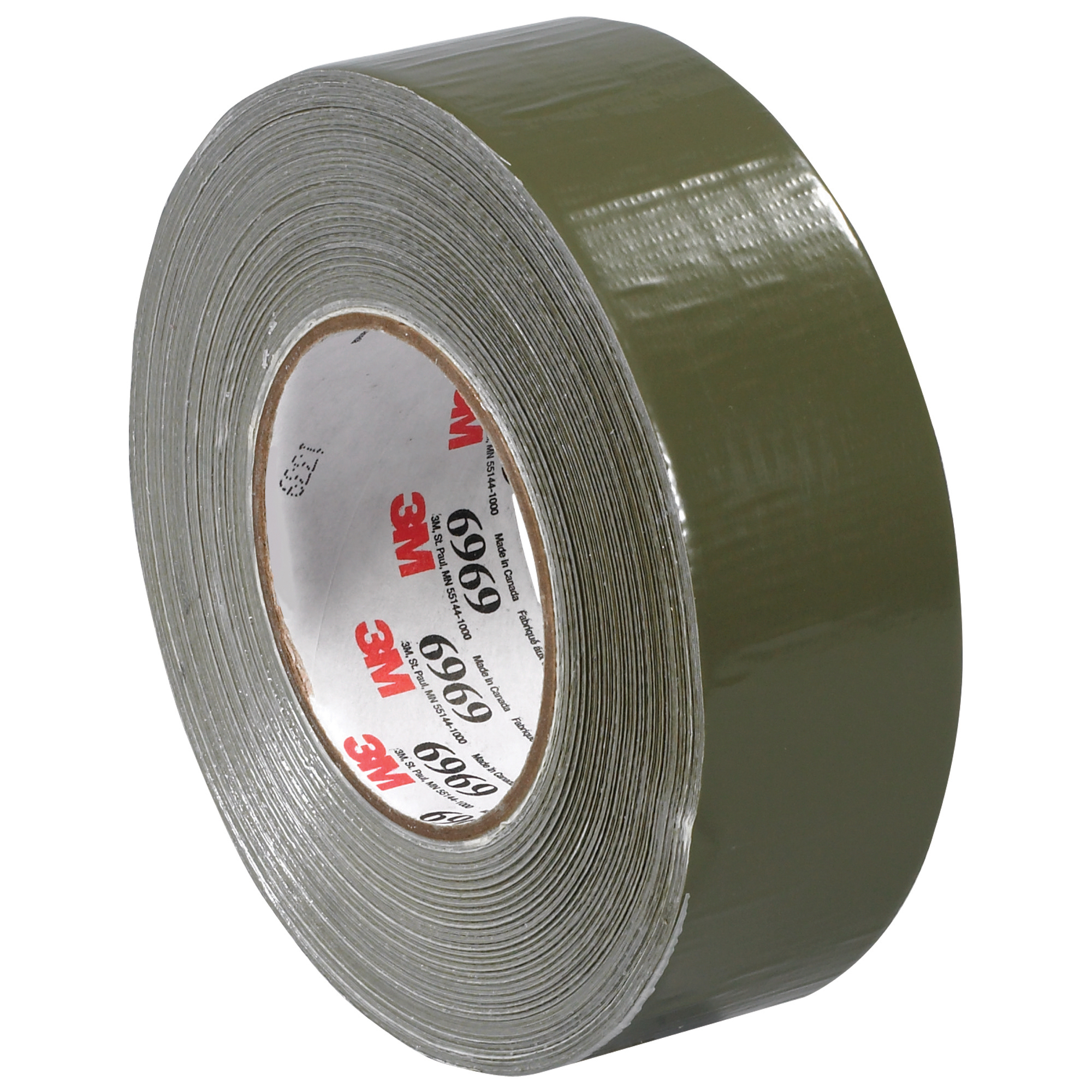3M™ 6969 Duct Tape, 10.7 Mil, 2" x 60 yds., Olive Green, 24/Case