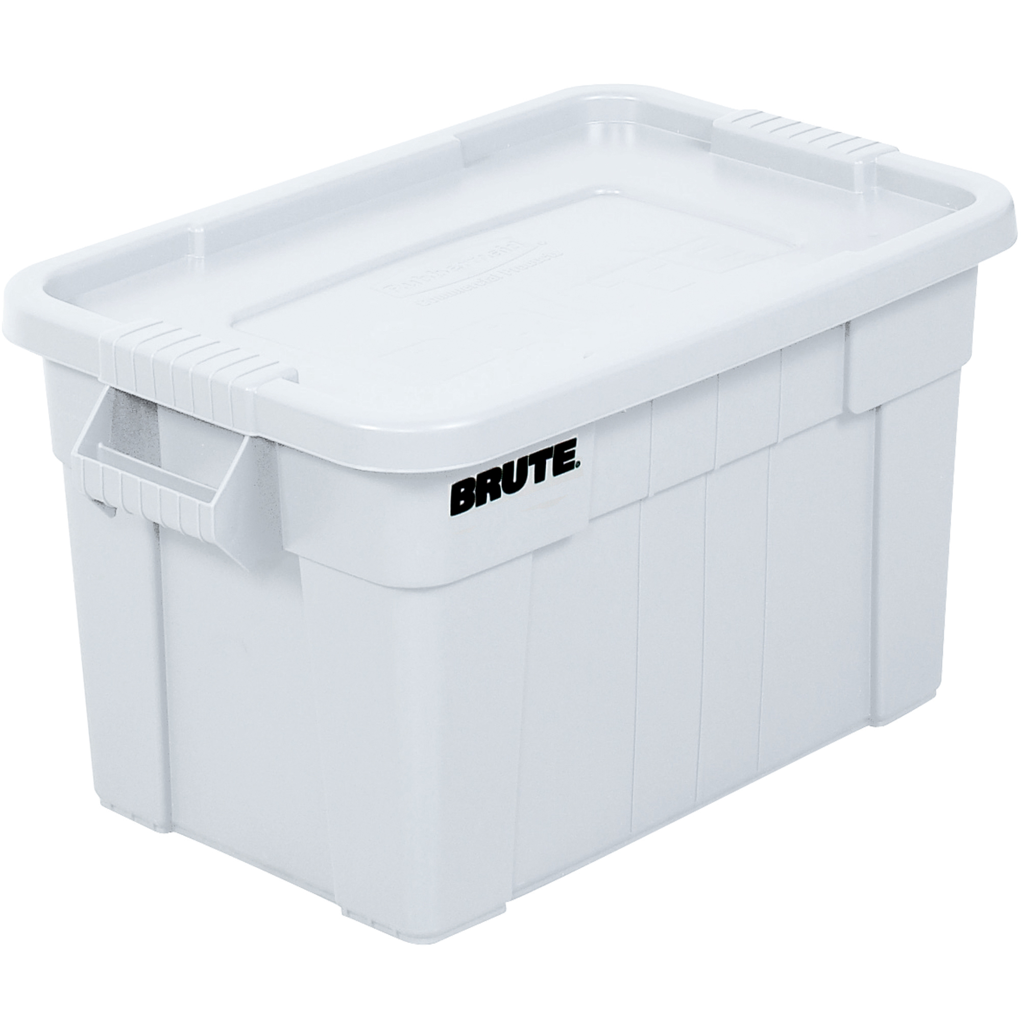 Brute® Totes with Lid, 28" x 18" x 15", White, 1/Each