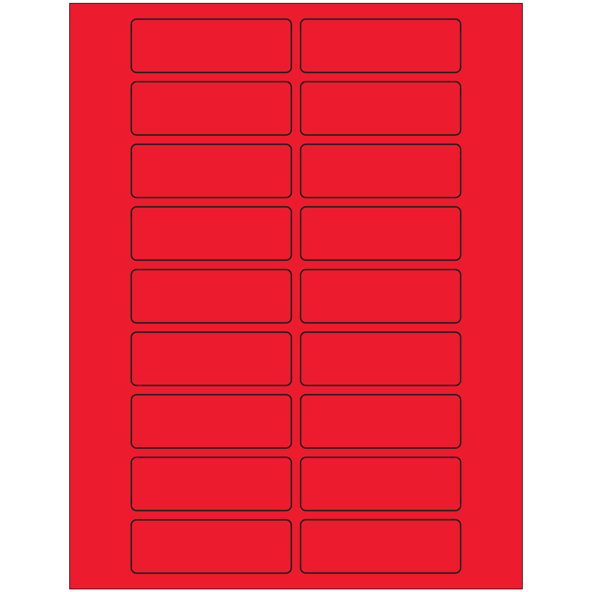 Tape Logic® Rectangle Laser Labels, 3" x 1", Fluorescent Red, 2000/Case