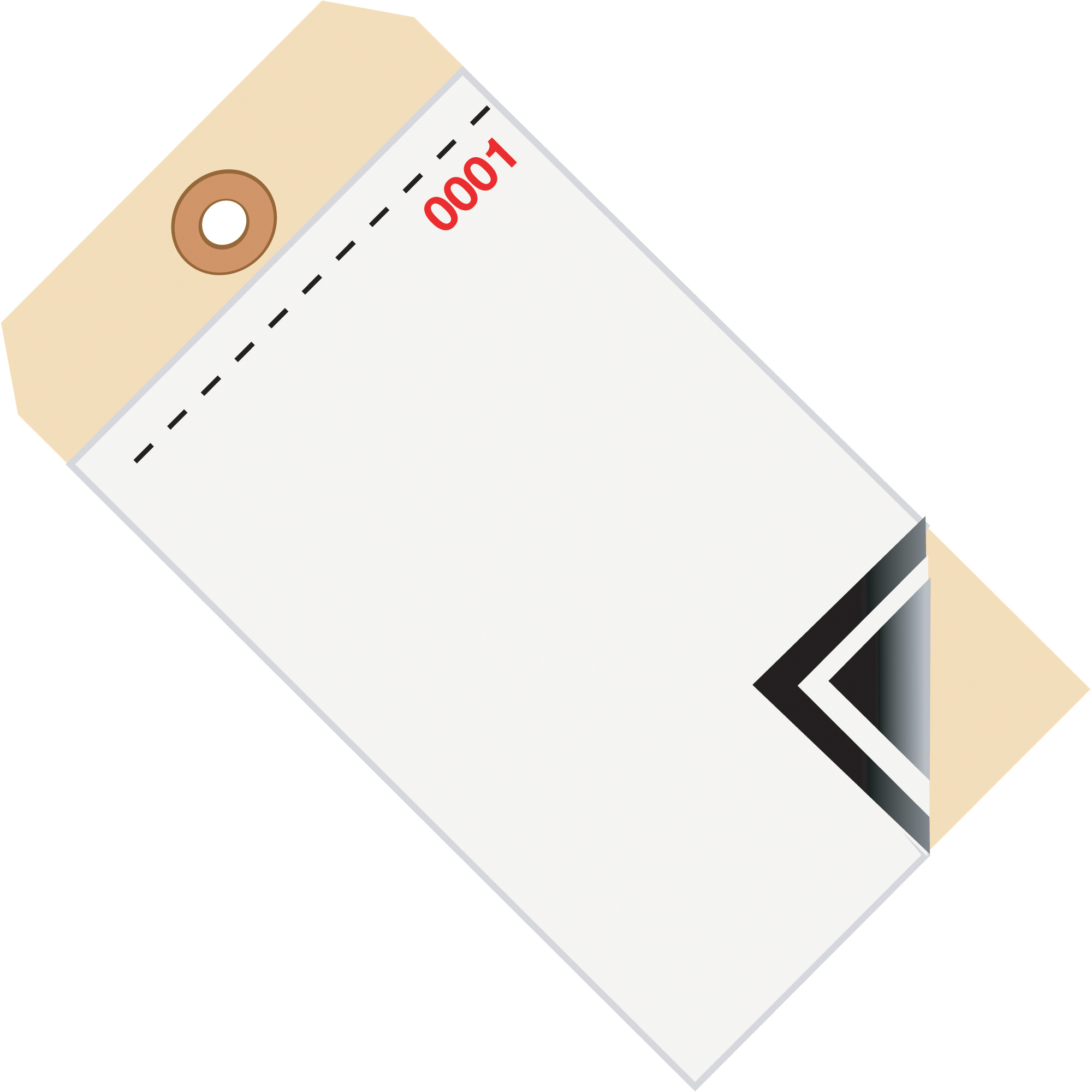Inventory Tags, 3 Part Blank w/Carbon #8, (0001-0499), 6 1/4" x 3 1/8", White/Manila, 500/Case