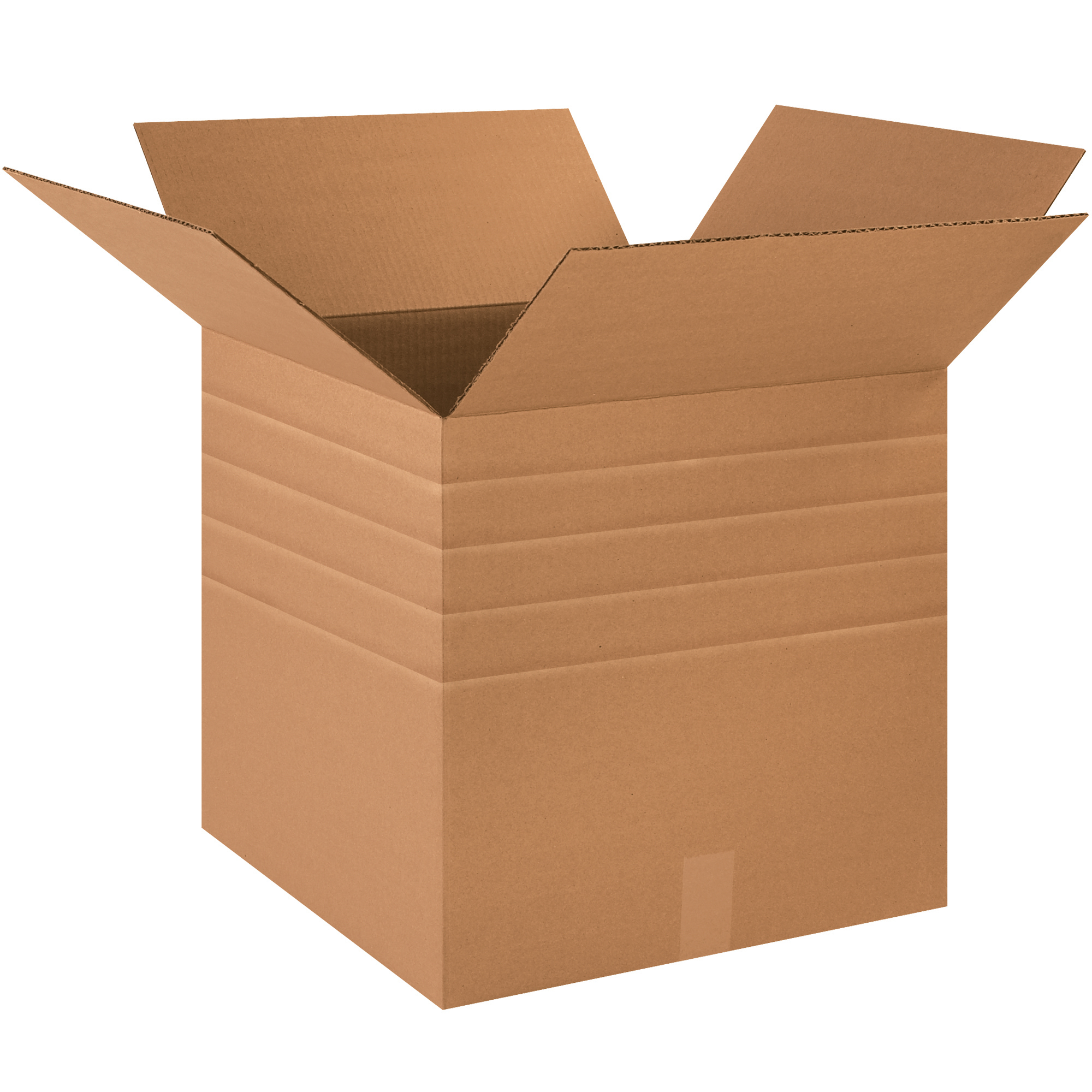 Multi-Depth Corrugated Boxes, 18" x 18" x 18", Kraft, 20/Bundle; 120/Skid