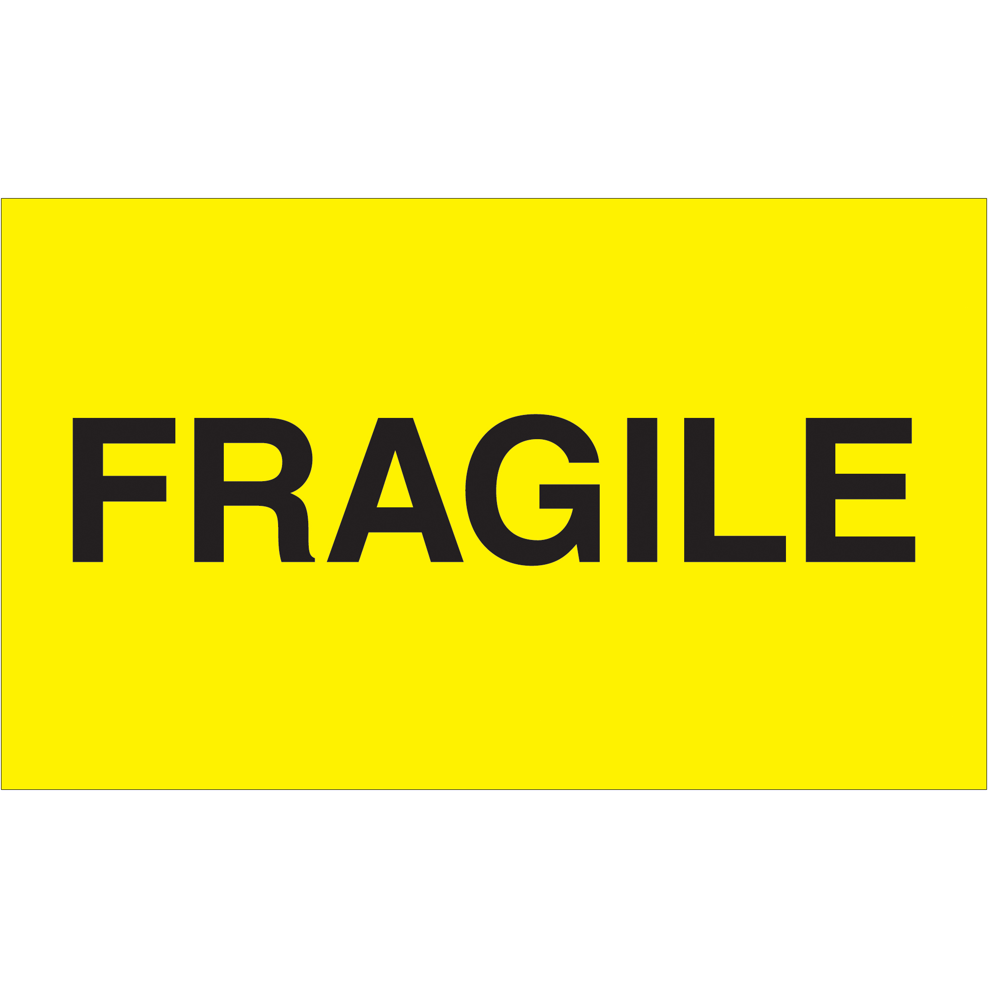 Tape Logic® Labels, "Fragile", Fluorescent Yellow, 3" x 5", 500/Roll