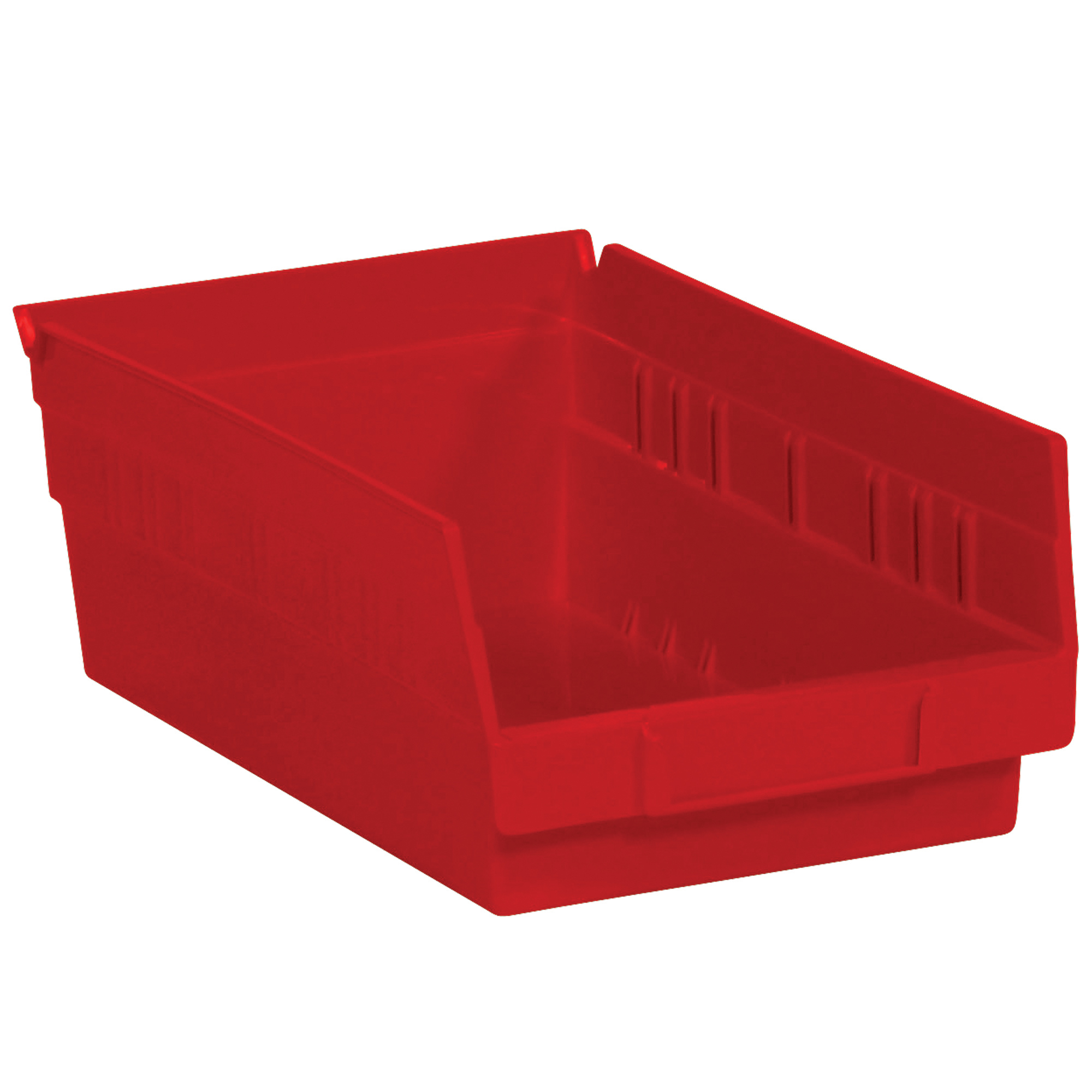 Plastic Shelf Bin Boxes, 11 5/8" x 6 5/8" x 4", Red, 30/Case